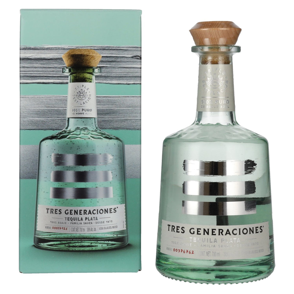 Tres Generaciones Tequila Plata 100% Puro De Agave Azul 38% Vol. 0,7l in Geschenkbox