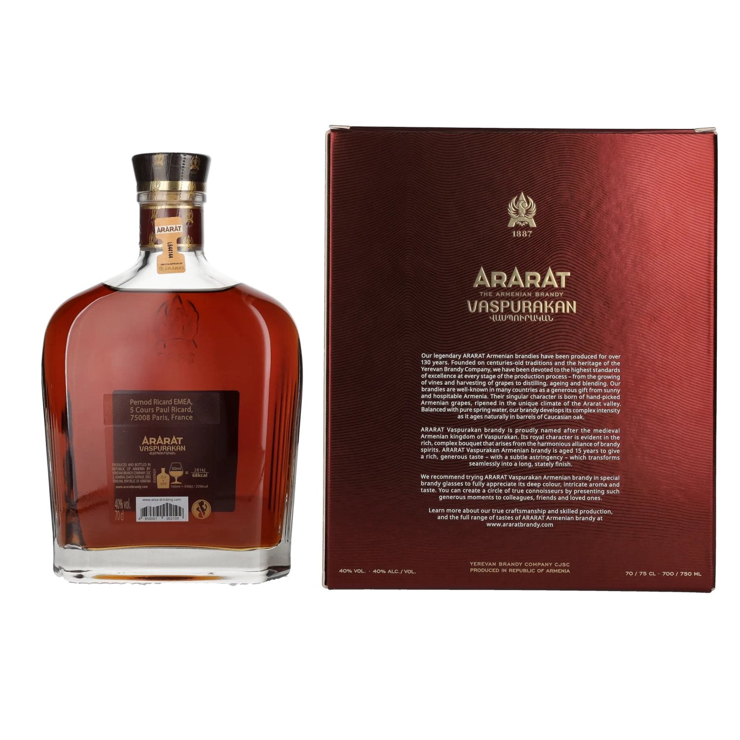 Ararat Vaspurakan 15 ans d'âge 40% vol. 0,7l en boîte cadeau
