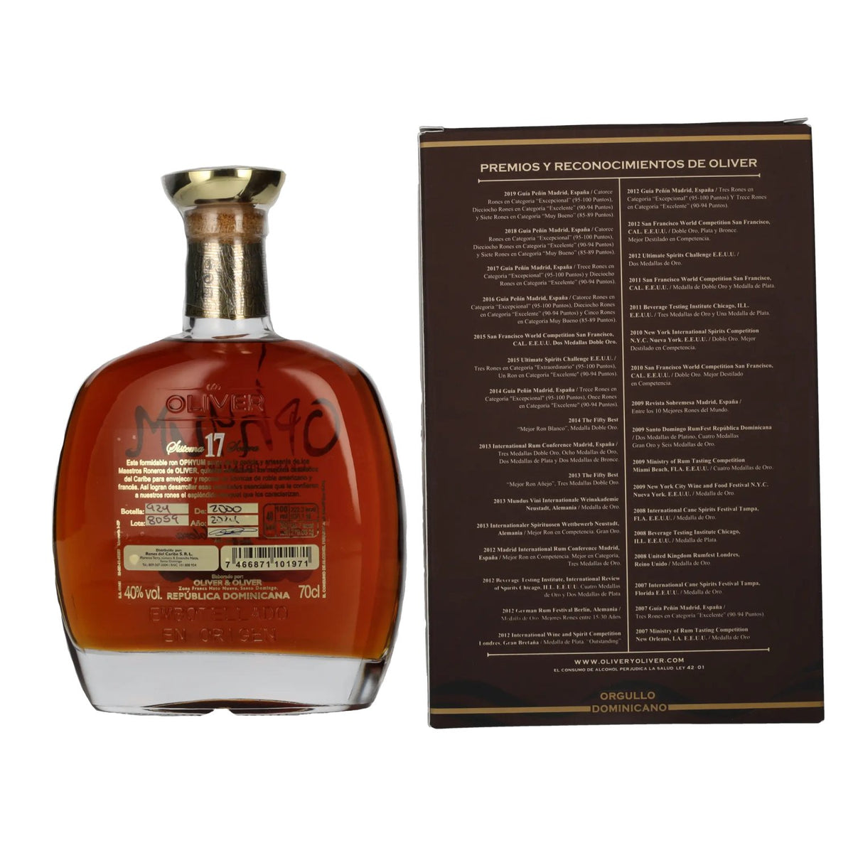 Ophyum 17 Metódo Solera Grand Premiere Rhum 40% Vol. 0,7l en boîte cadeau