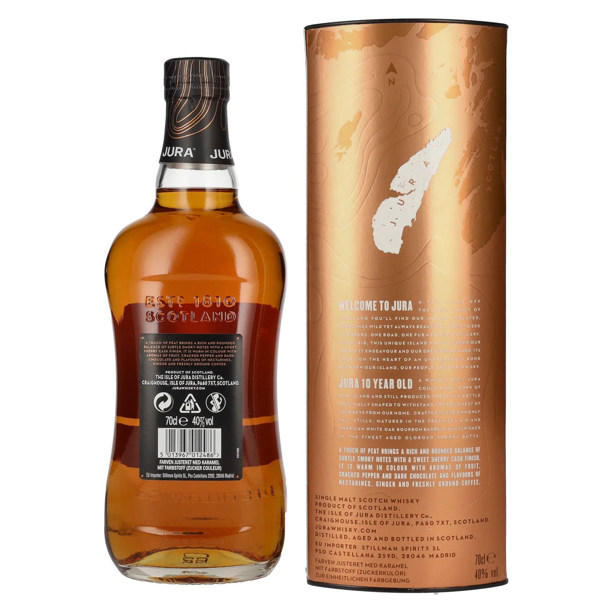 Jura 10 Years Old Single Malt Scotch Whisky 40% Vol. 0,7l en boîte cadeau