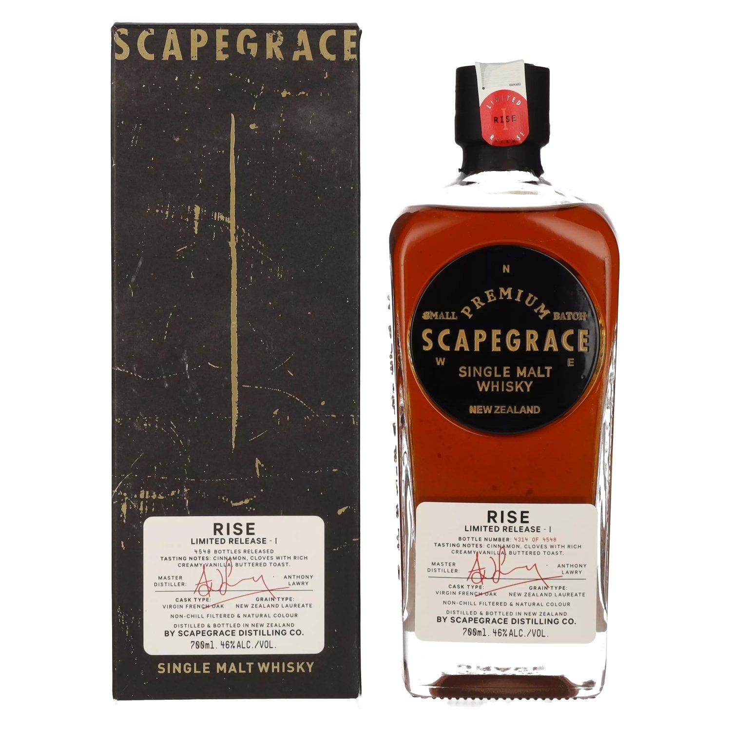 Scapegrace RISE Small Batch Limited Release I 46% Vol. 0,7l in gift box