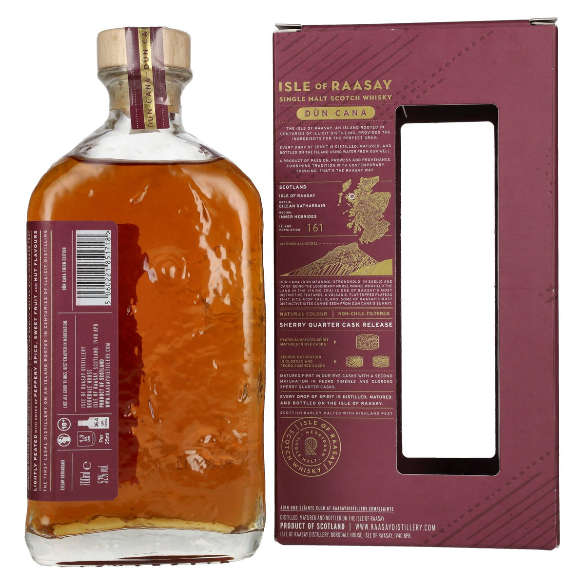 Isle of RAASAY Dùn Cana Sherry Quarter Cask Release 52% Vol. 0,7l in Geschenkbox