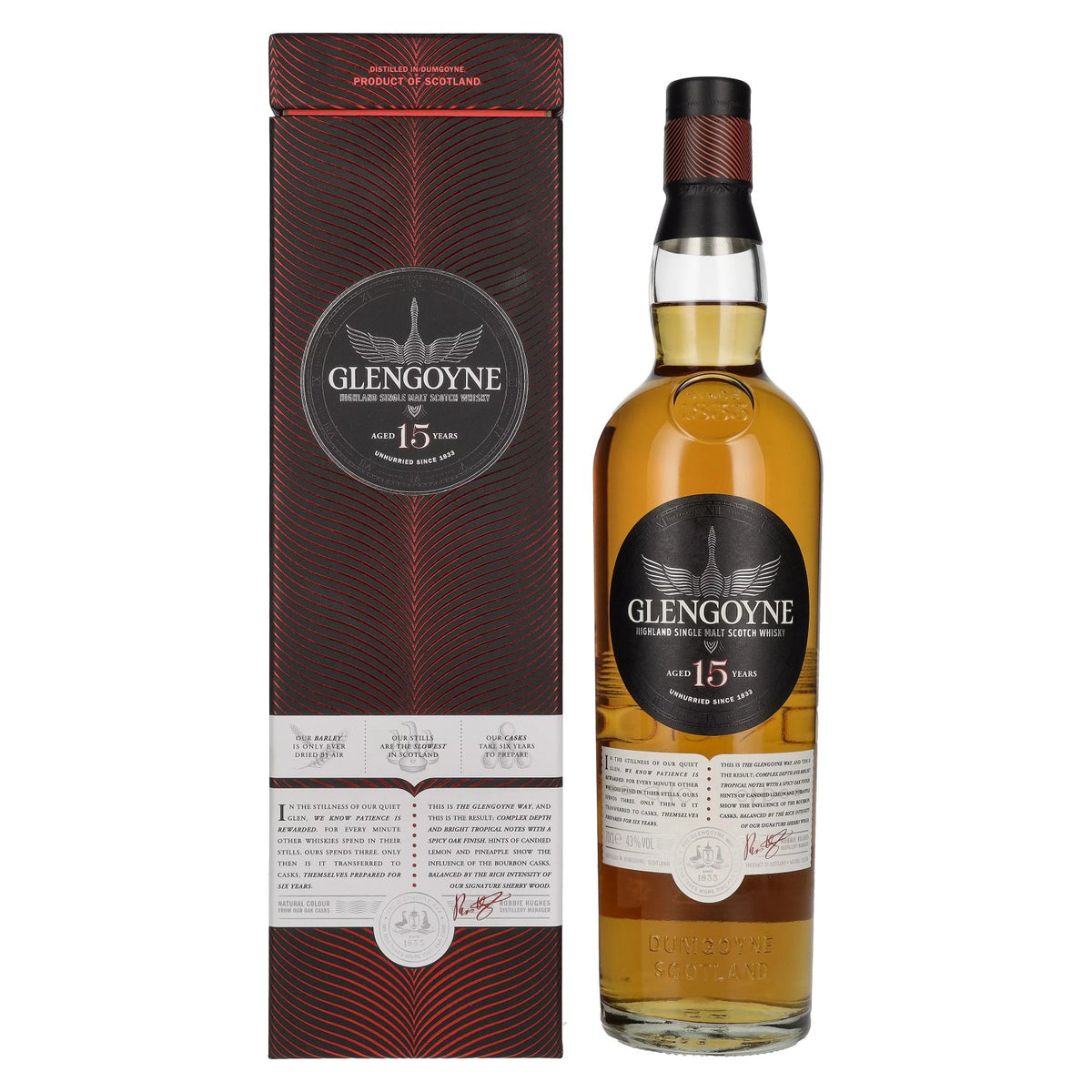Glengoyne 15 Years Old Highland Single Malt Scotch Whisky 43% Vol. 0,7l en boîte cadeau