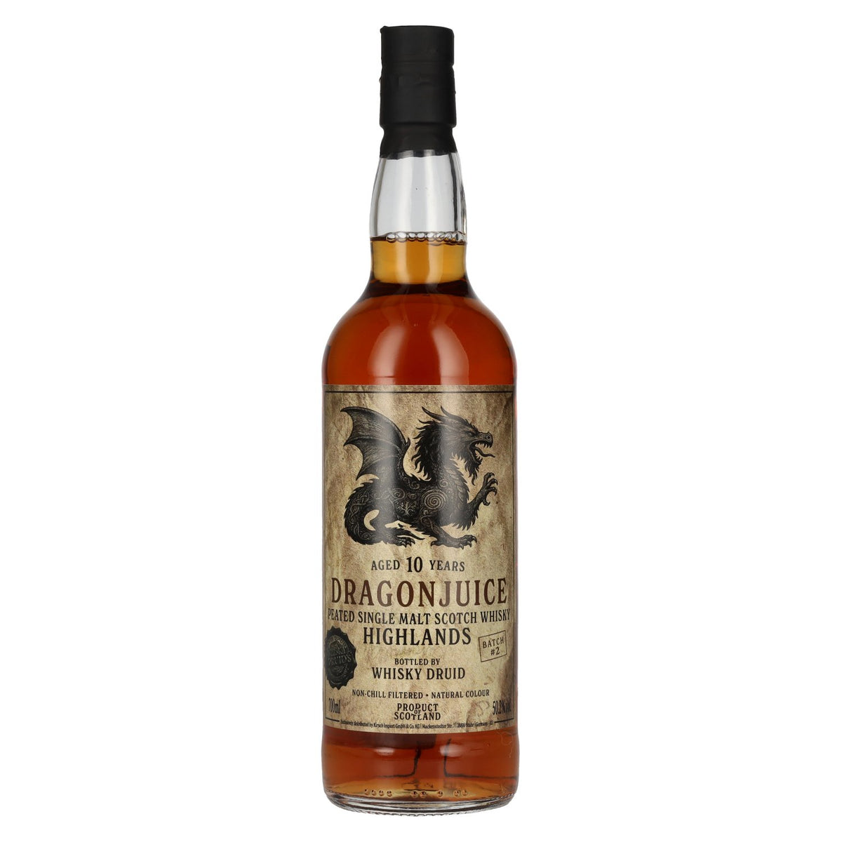 Whisky Druid 10 ans d'âge DRAGONJUICE Single Malt Scotch Whisky Lot n° 2 50,2 % vol. 0,7 l