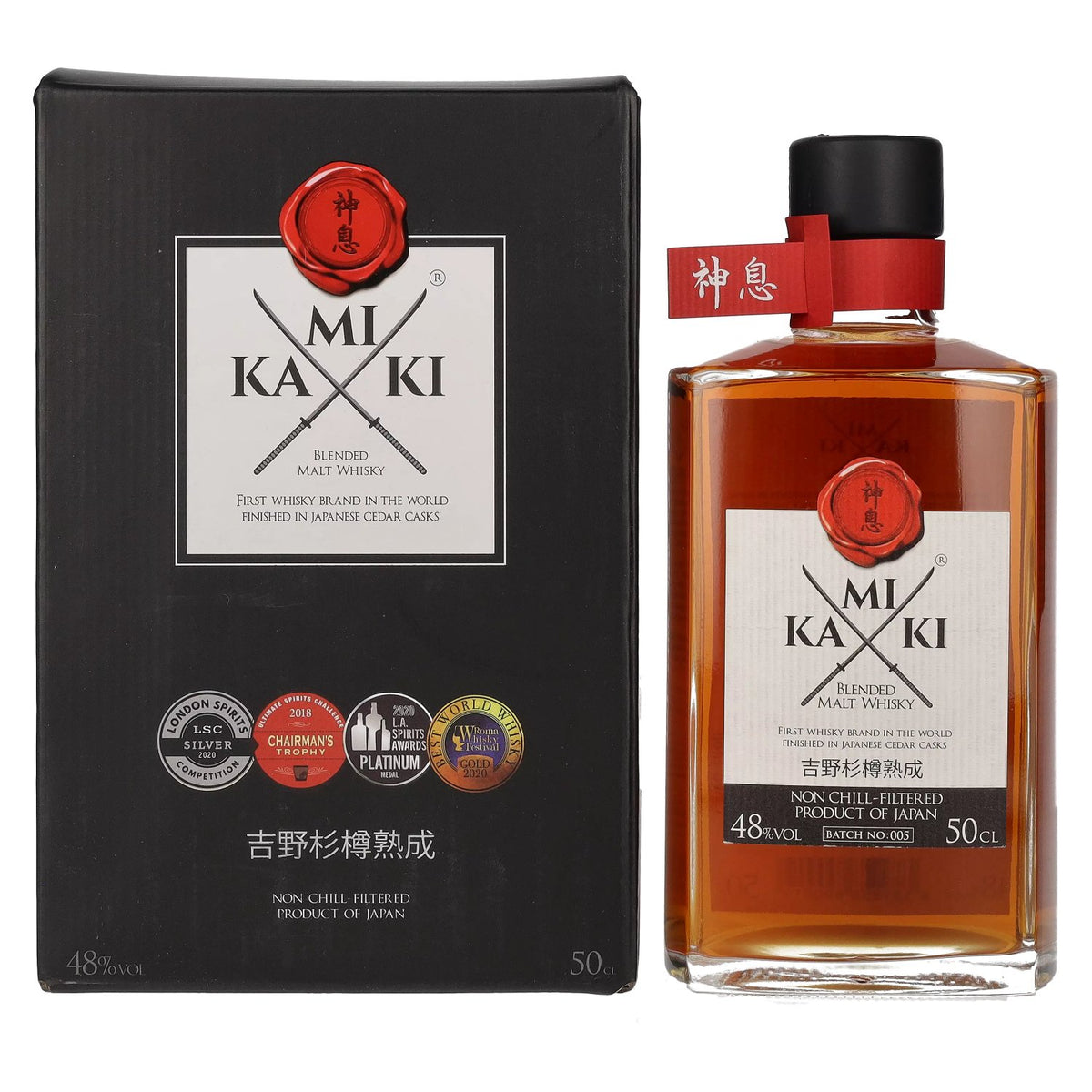 KAMIKI Blended Malt Whisky 48% Vol. 0,5l in gift box
