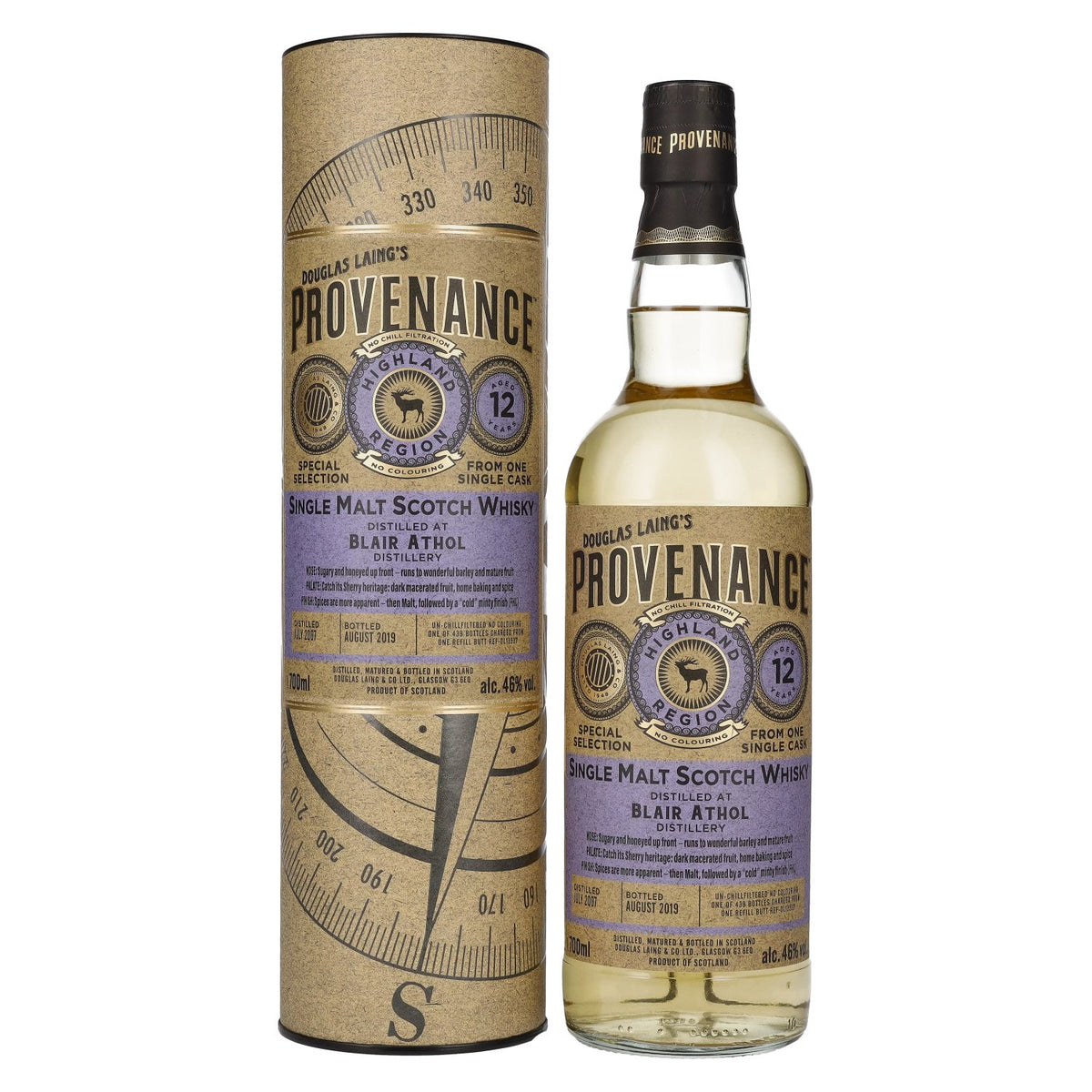 Douglas Laing PROVENANCE Blair Athol 12 Years Old Single Cask Malt 2007 46% Vol. 0,7l in gift box