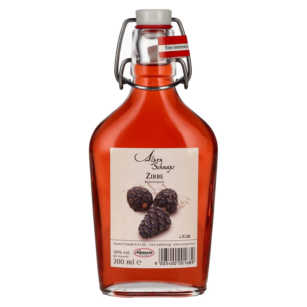 Nannerl Alpenschnaps ZIRBE Zirbenliqueur 30% vol. 0,2l en bouteille de poche