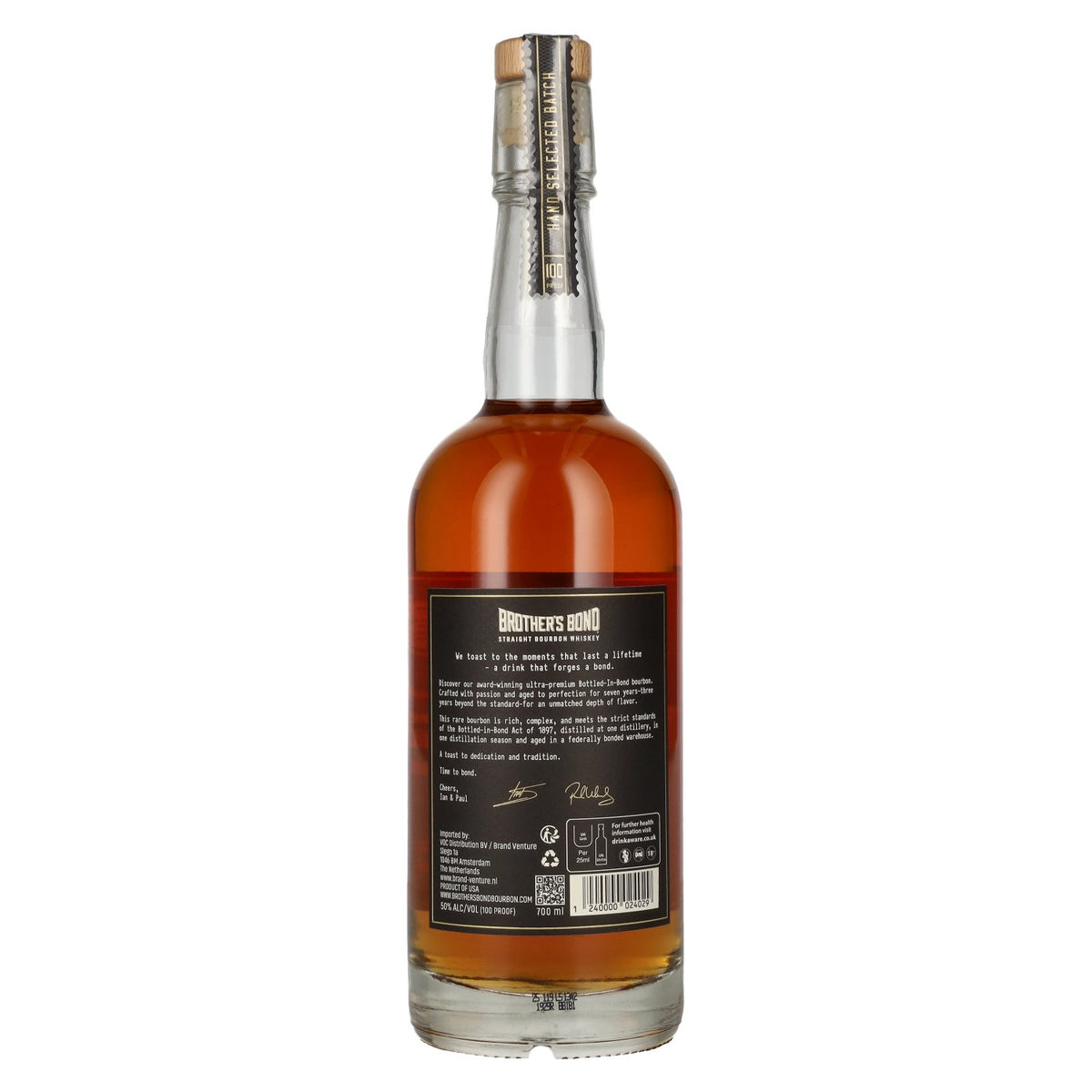 Brother's Bond 7 Years Old Bottled-In-Bond Straight Bourbon Whiskey Batch No. 0002 50% Vol. 0,7l