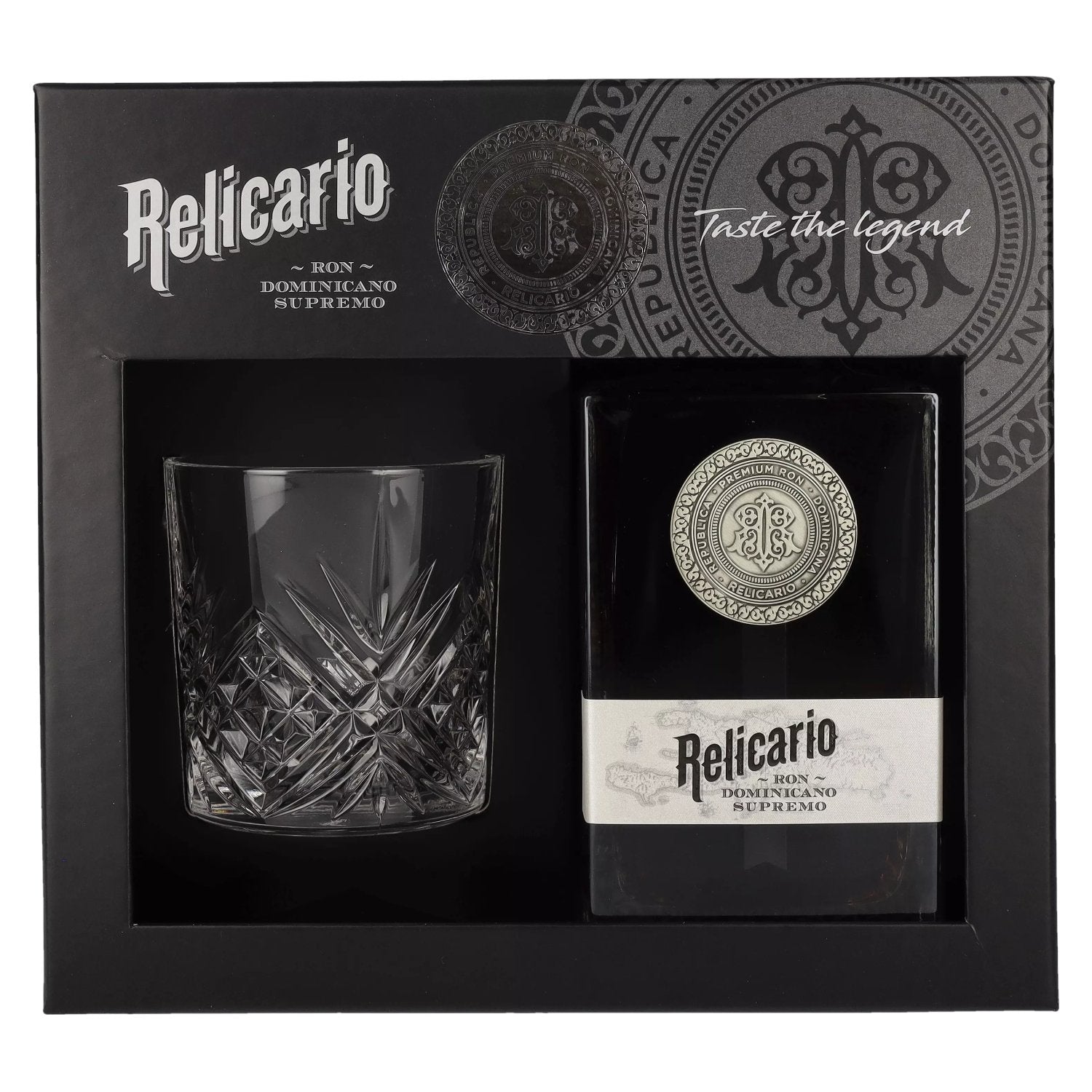 Relicario Ron Dominicano Supremo 40% Vol. 0,7l in Geschenkbox mit Glas