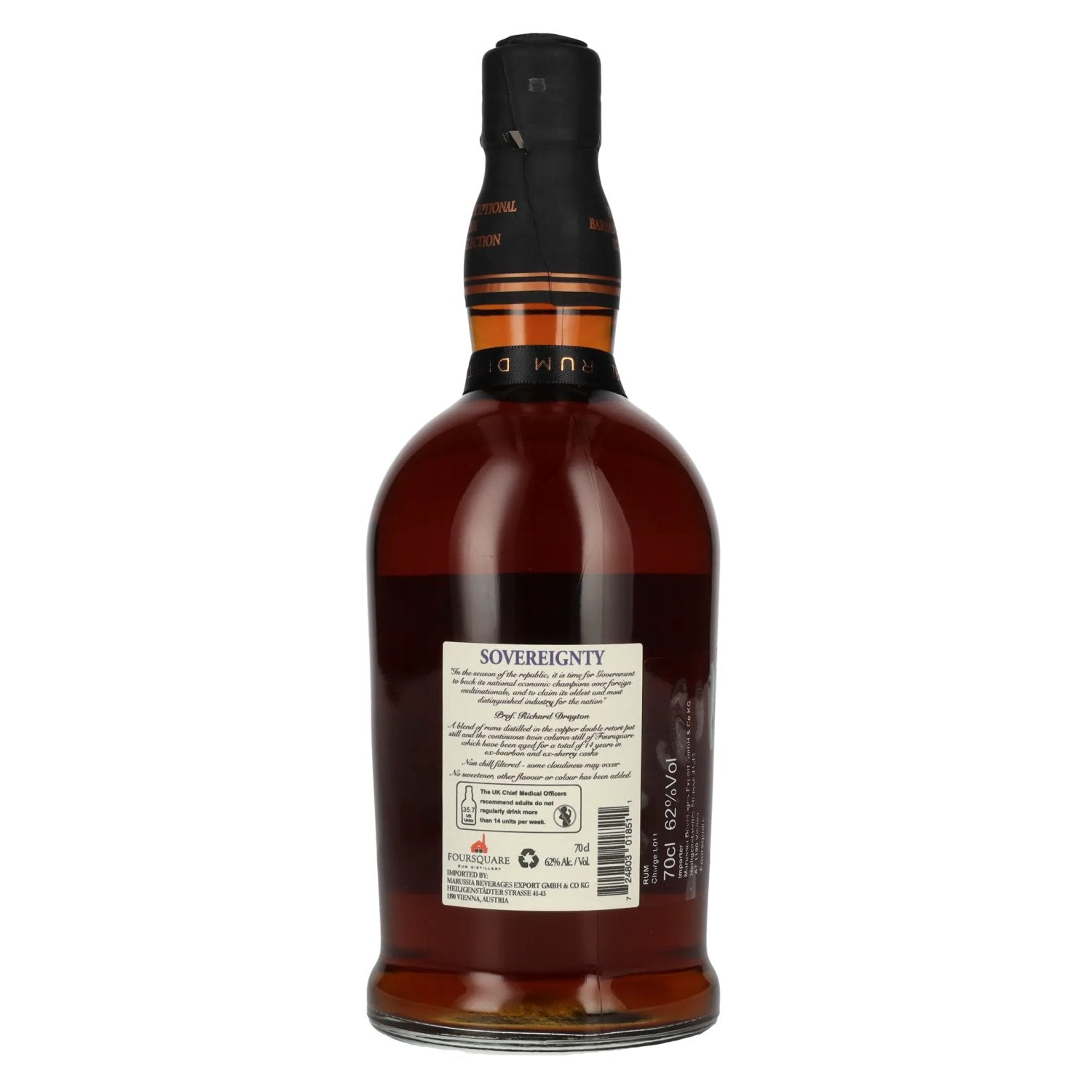 Foursquare 14 Years Old SOVEREIGNTY Single Blended Rum 62% Vol. 0,7l
