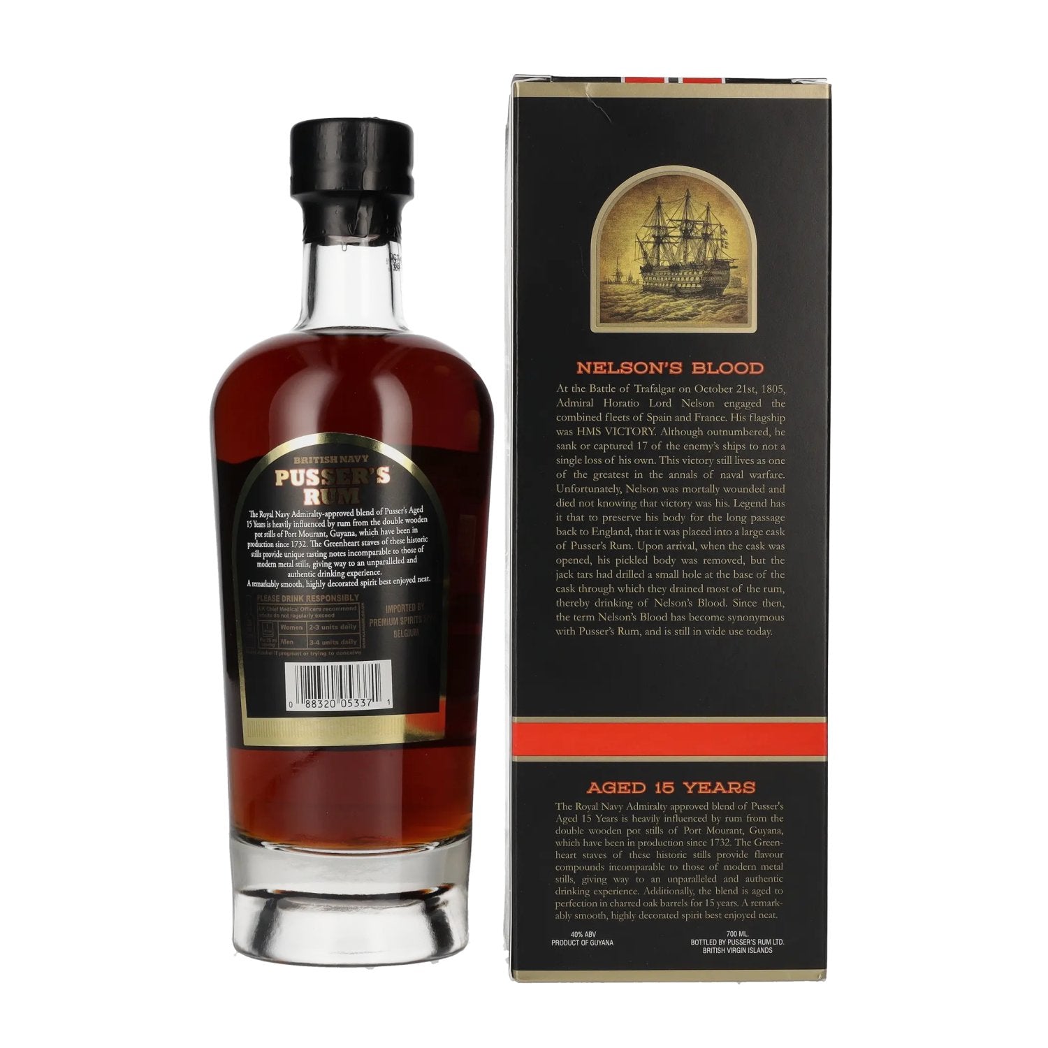 Pusser's Nelson's Blood 15 Years Old 40% Vol. 0,7l in gift box