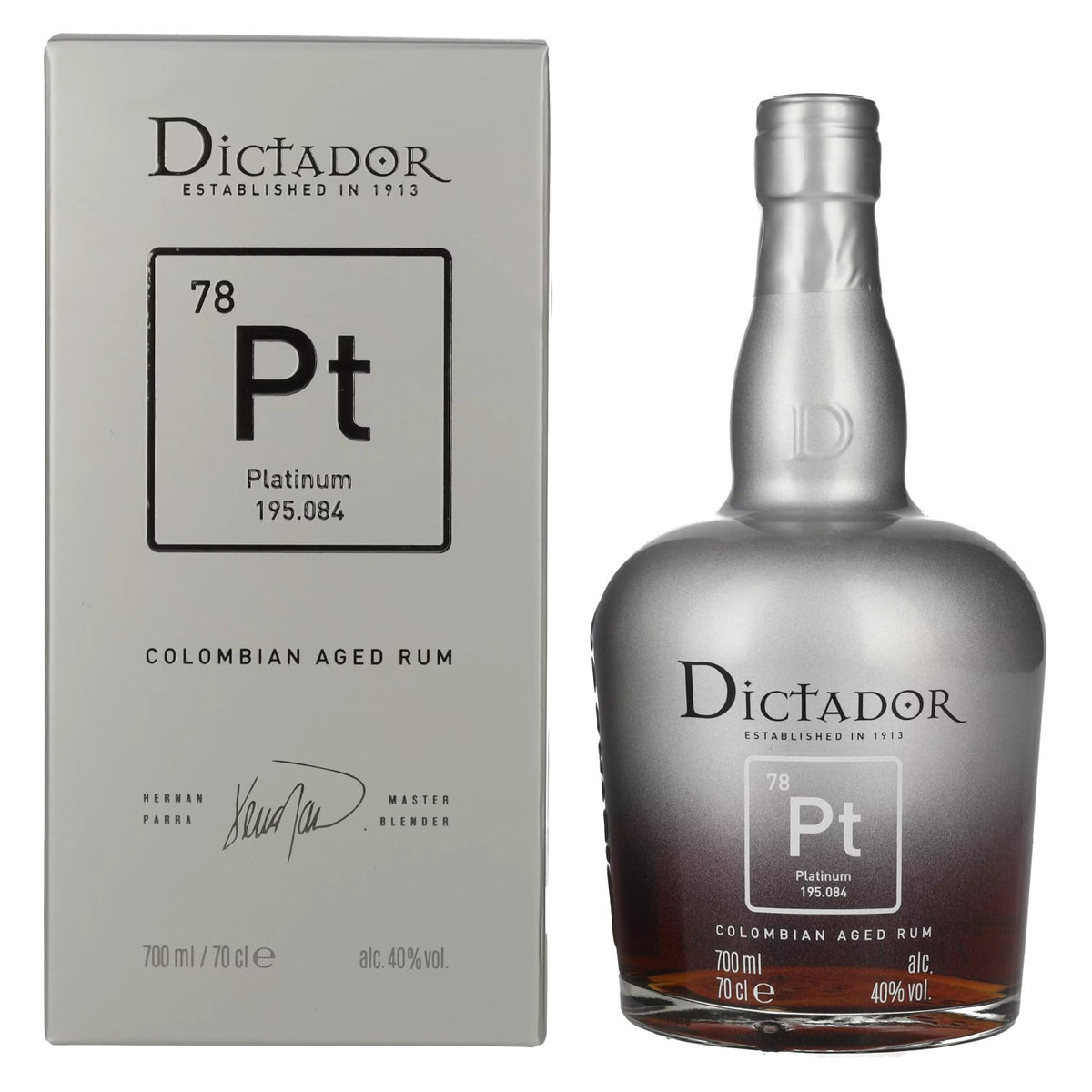 Dictador PLATINUM Colombian Aged Rum 40% Vol. 0,7l in gift box