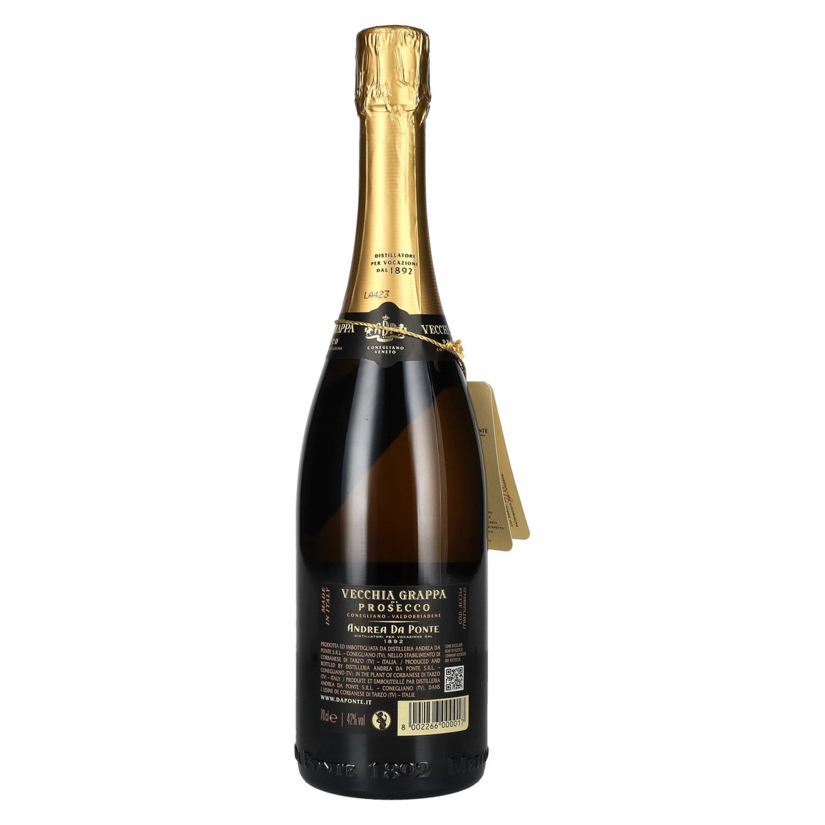Andrea Da Ponte Vecchia Grappa di Prosecco 8 millésimes 42 % vol. 0,7 l