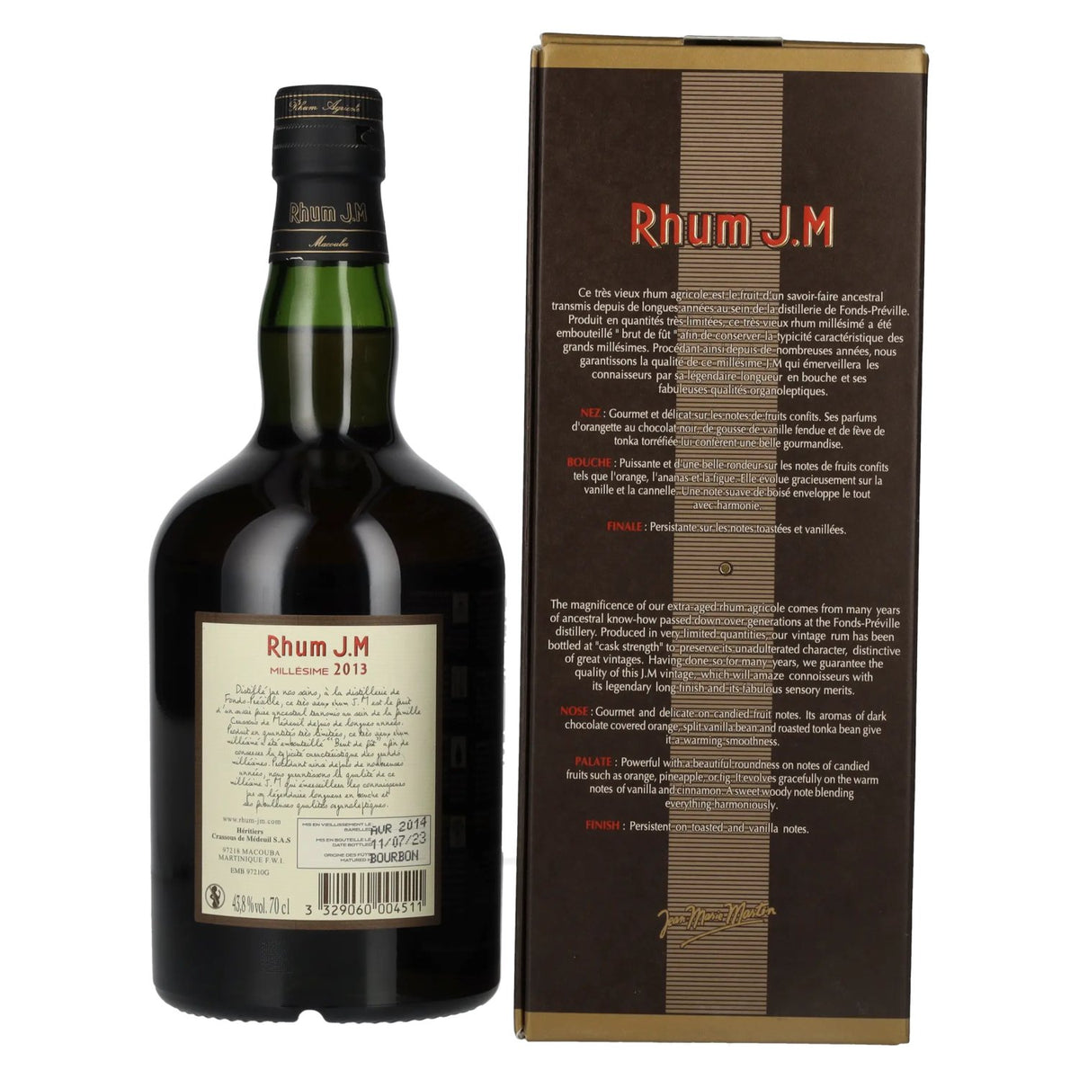 Rhum J.M Vieux Agricole Millésimé 2013 43,8% Vol. 0,7l in gift box