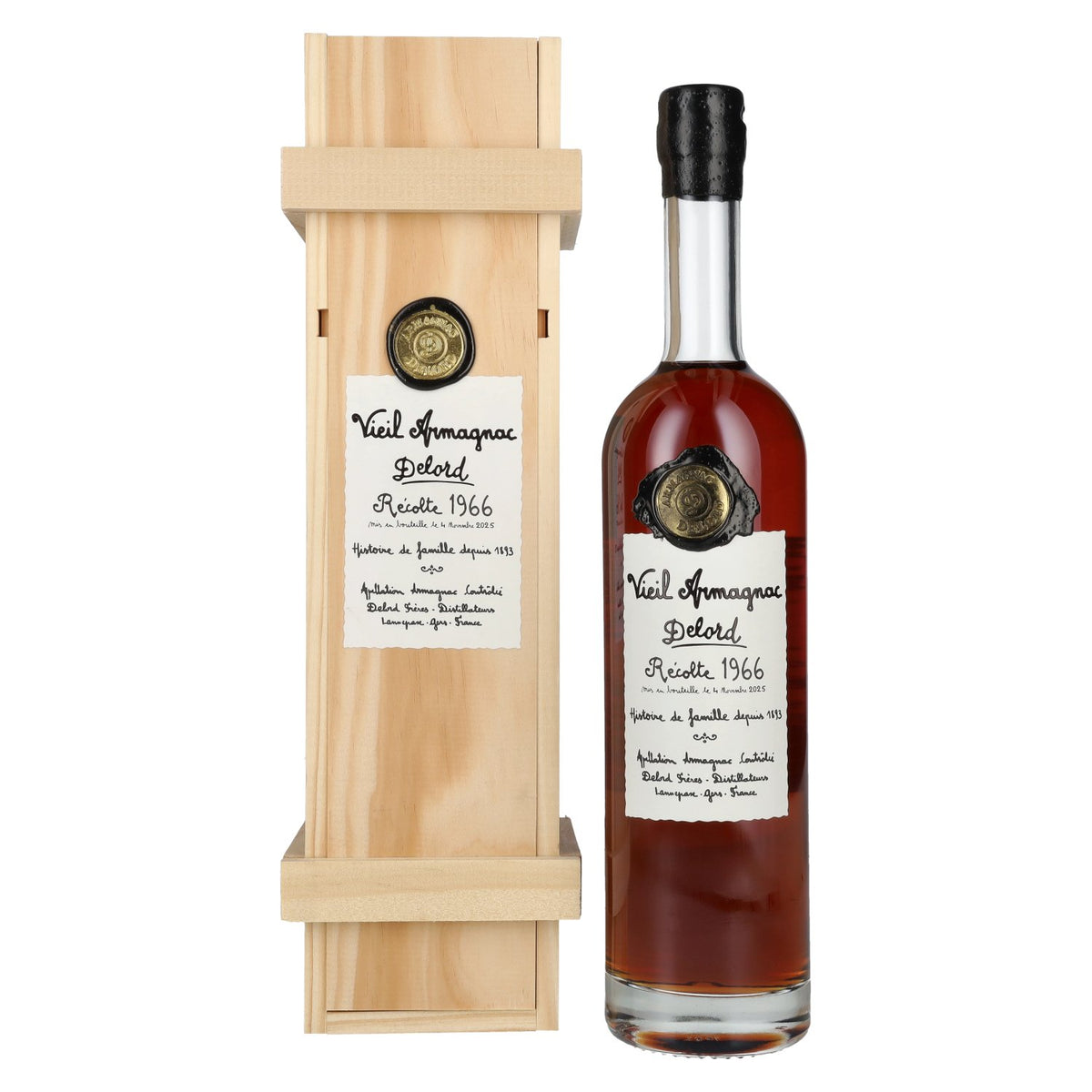 Vieil Armagnac Delord Vintage Récolte 1966 40% Vol. 0,7l in wooden box