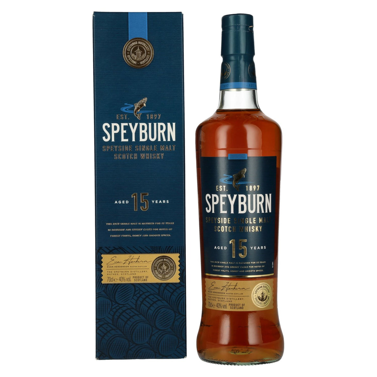 Speyburn 15 Years Old Speyside Single Malt Scotch Whisky 40% ABV, 0.7 litres, in a gift box