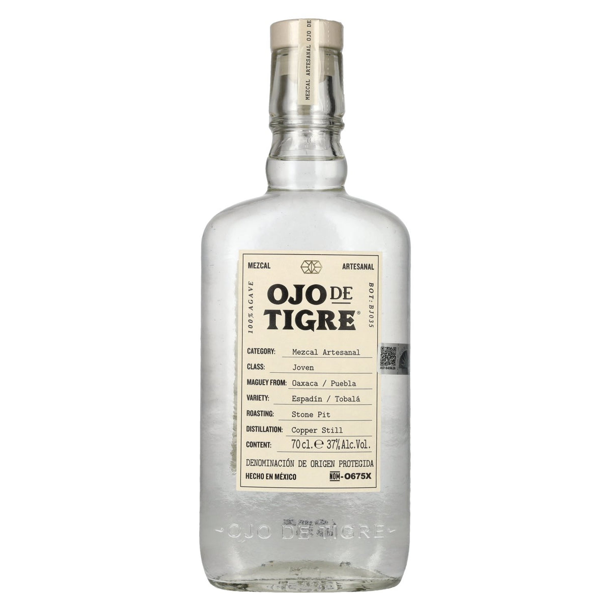 Ojo de Tigre Mezcal artisanal jeune 100 % agave 37 % vol. 0,7 l