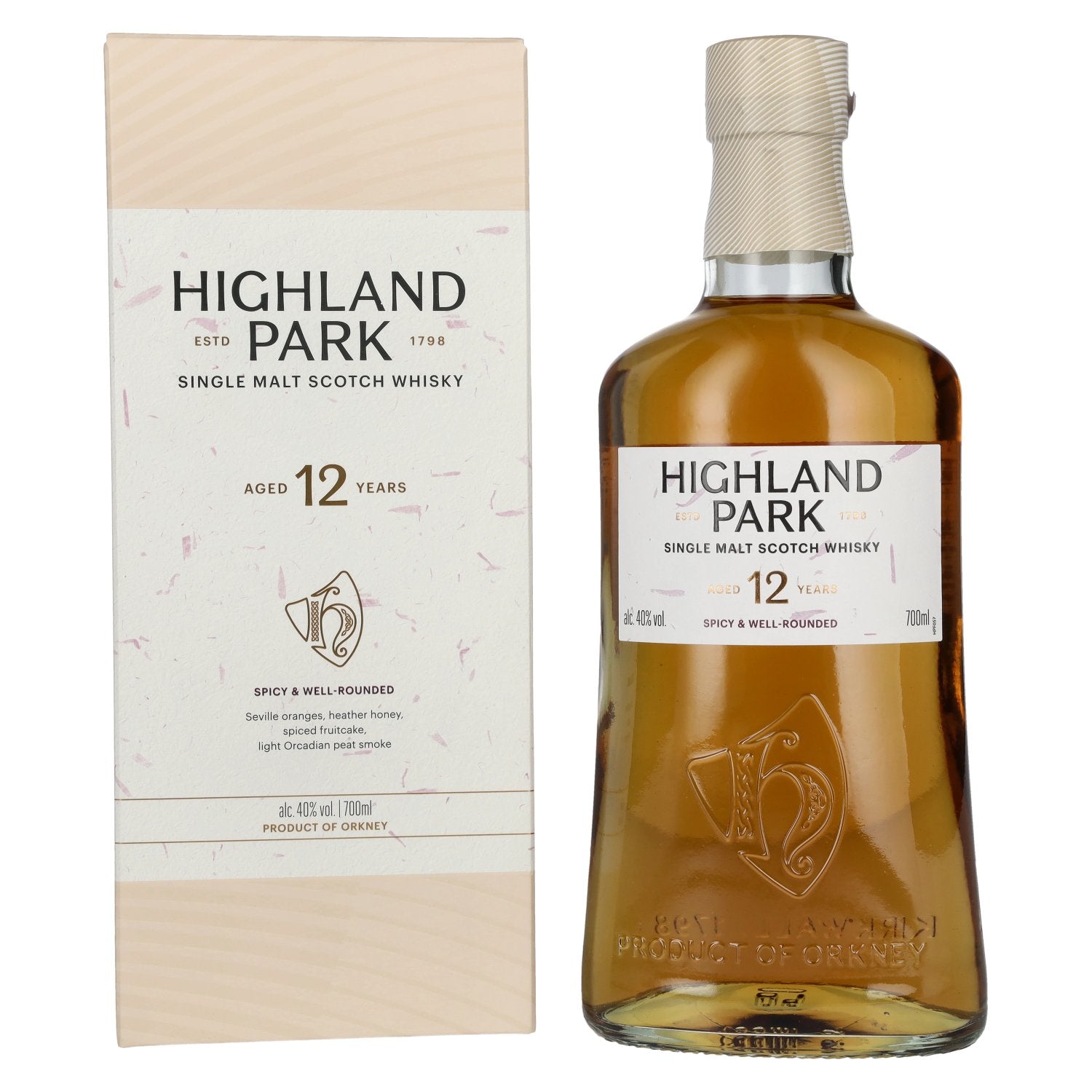 Highland Park 12 ans d'âge, ÉPICÉ ET ÉQUILIBRÉ, 40 % vol., 0,7 l, dans un coffret cadeau