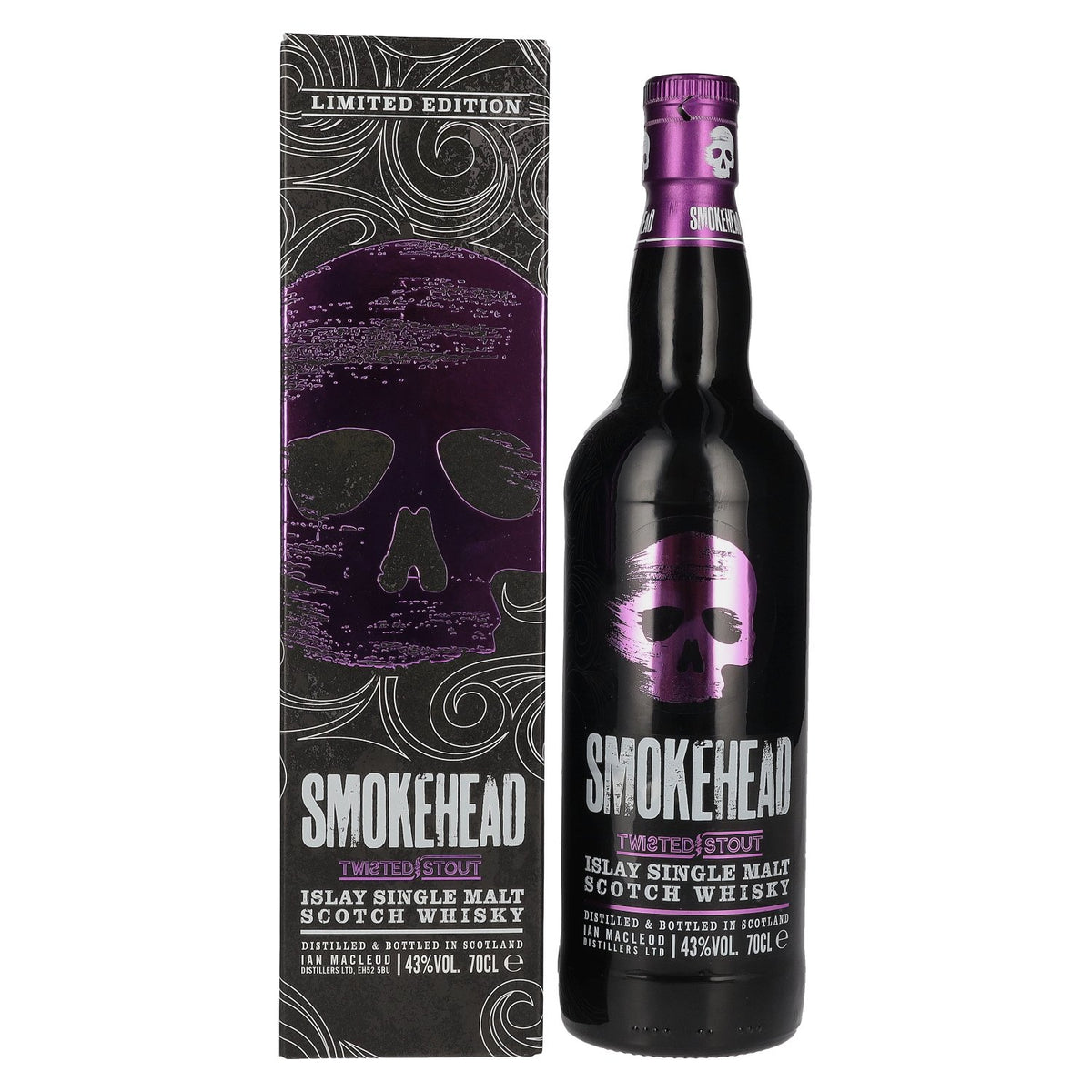Smokehead TWISTED STOUT Islay Single Malt 43% Vol. 0,7l en boîte cadeau
