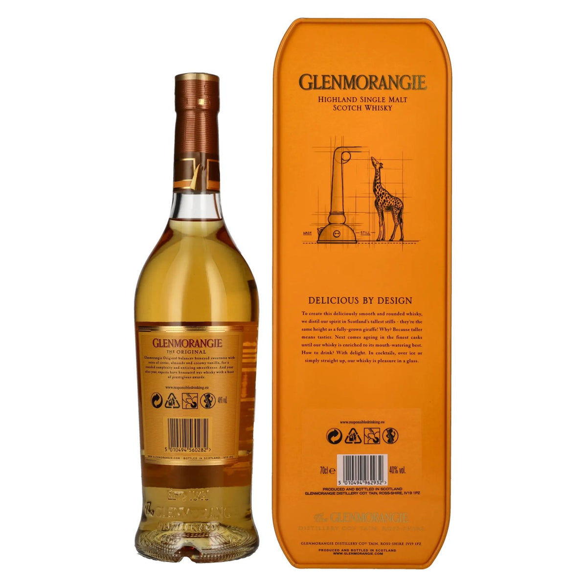 Glenmorangie THE ORIGINAL 10 Years Old Highland Single Malt 40% Vol. 0,7l in Tinbox Giraffe Design