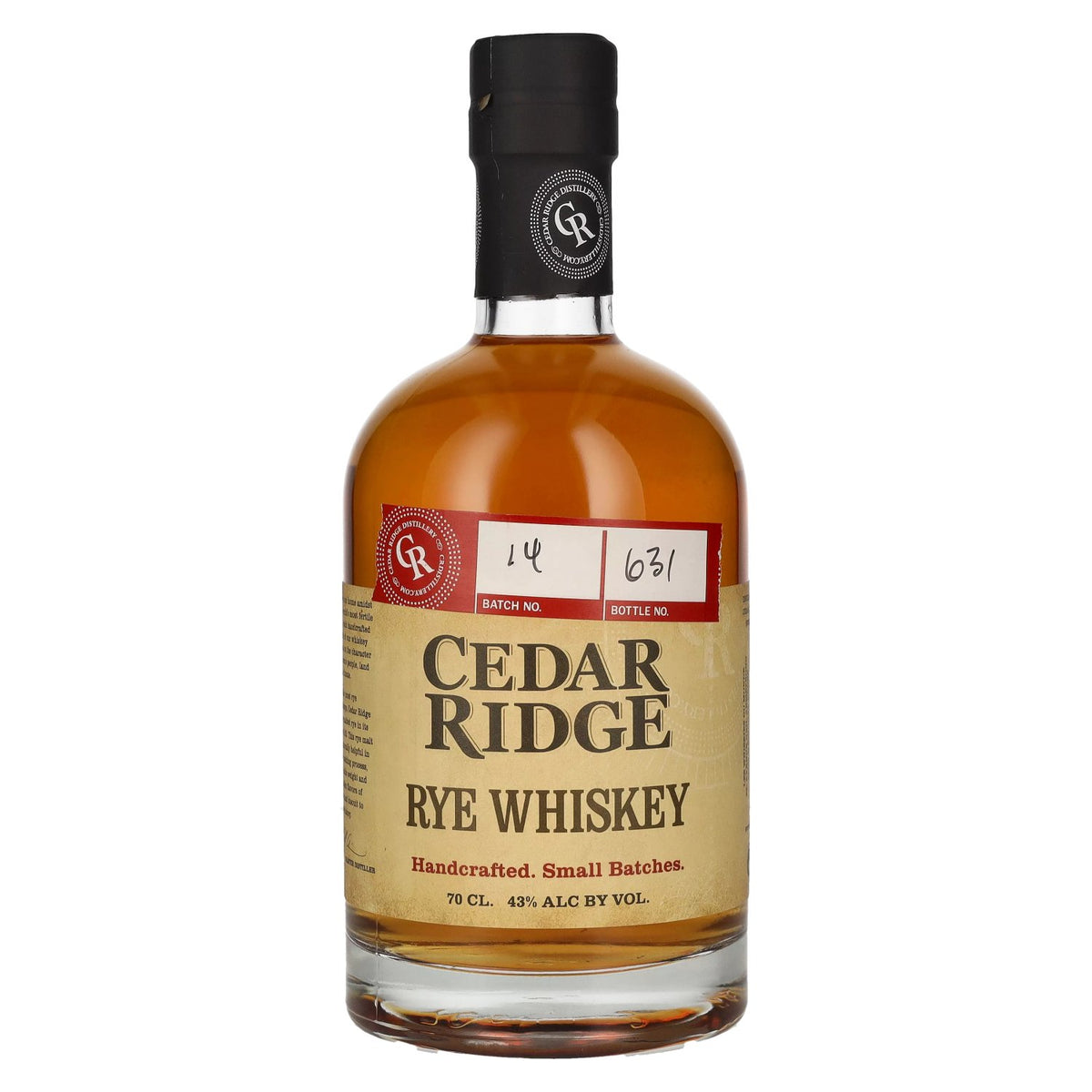 Cedar Ridge RYE WHISKEY 43 % vol. 0,7 l