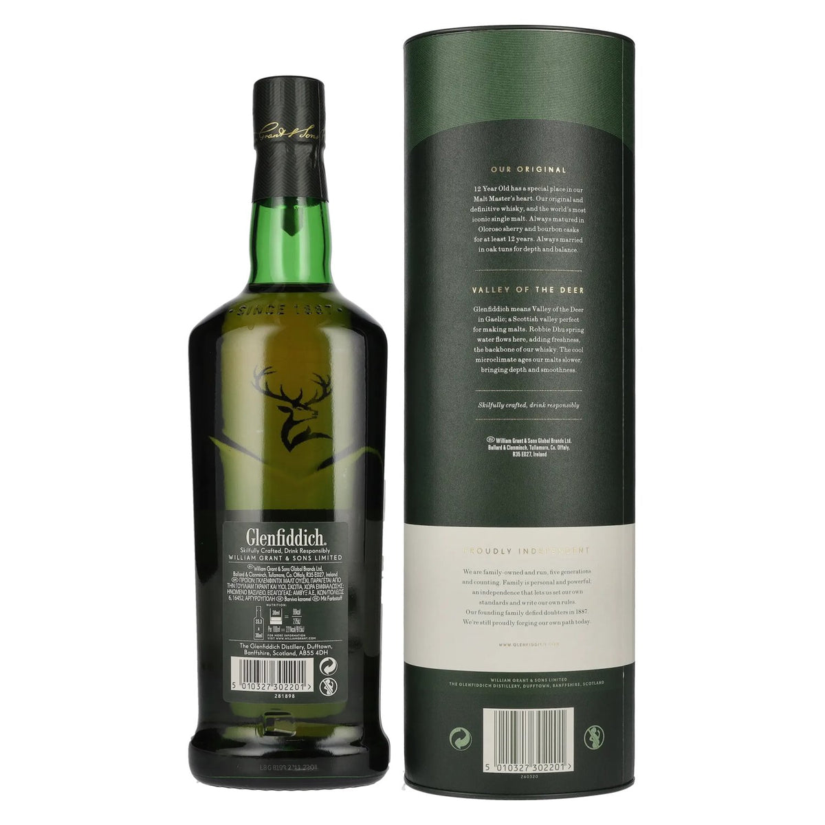 Glenfiddich 12 Years Old Single Malt Scotch Whisky 40% Vol. 1l in Geschenkbox