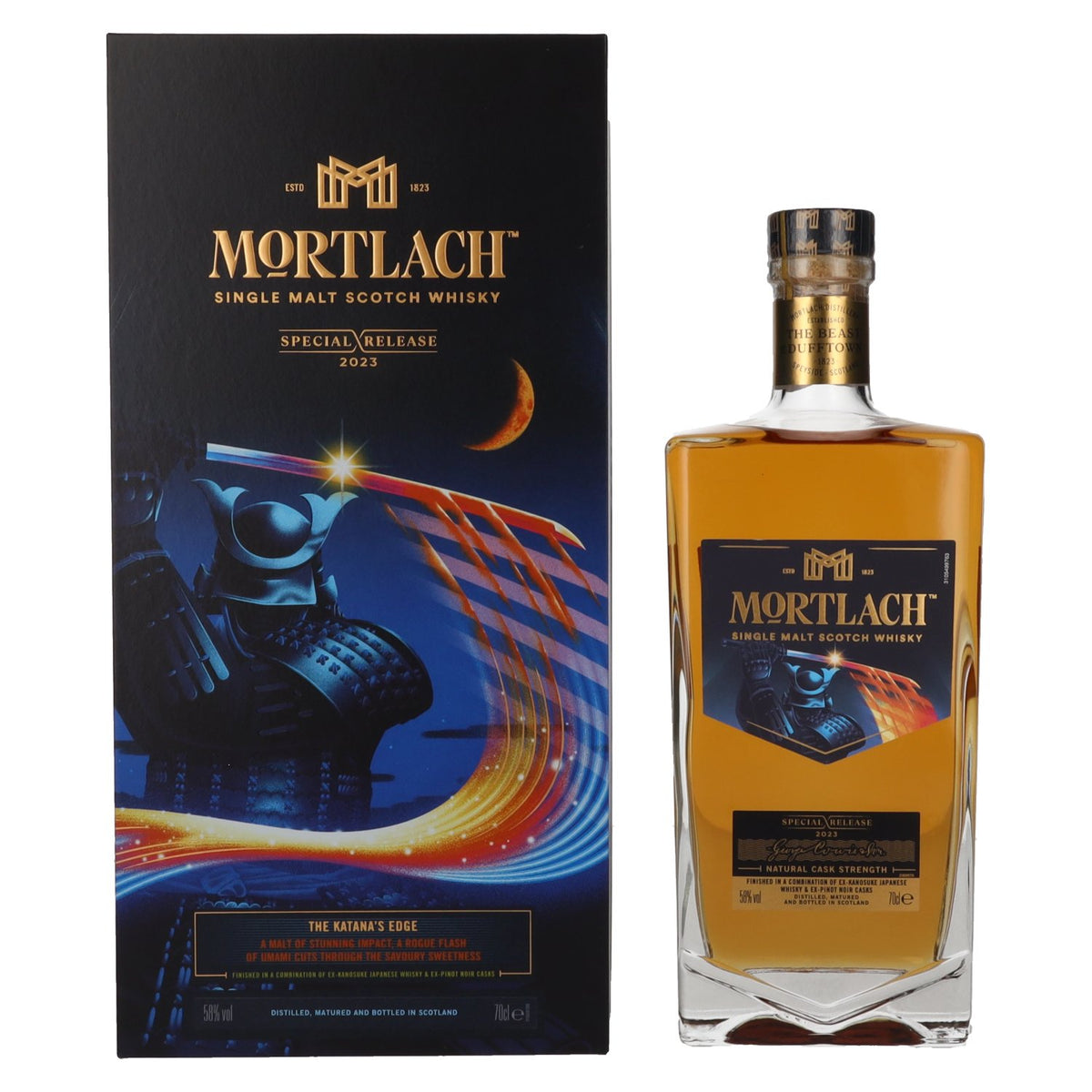 Mortlach The Katana's Edge Single Malt Special Release 2023 58% Vol. 0,7l en boîte cadeau