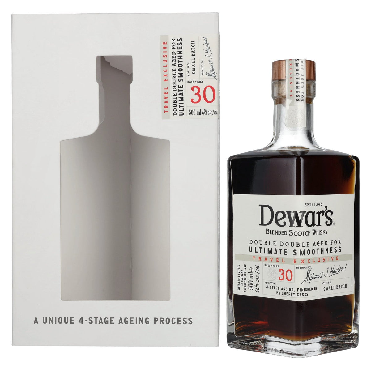 Dewar's 30 Years Old Double Double Aged Blended Scotch Whisky 46% Vol. 0,5l en boîte cadeau