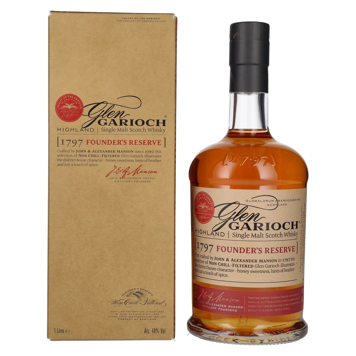Glen Garioch 1797 FOUNDER'S RESERVE Highland Single Malt 48% vol. 1l en boîte cadeau