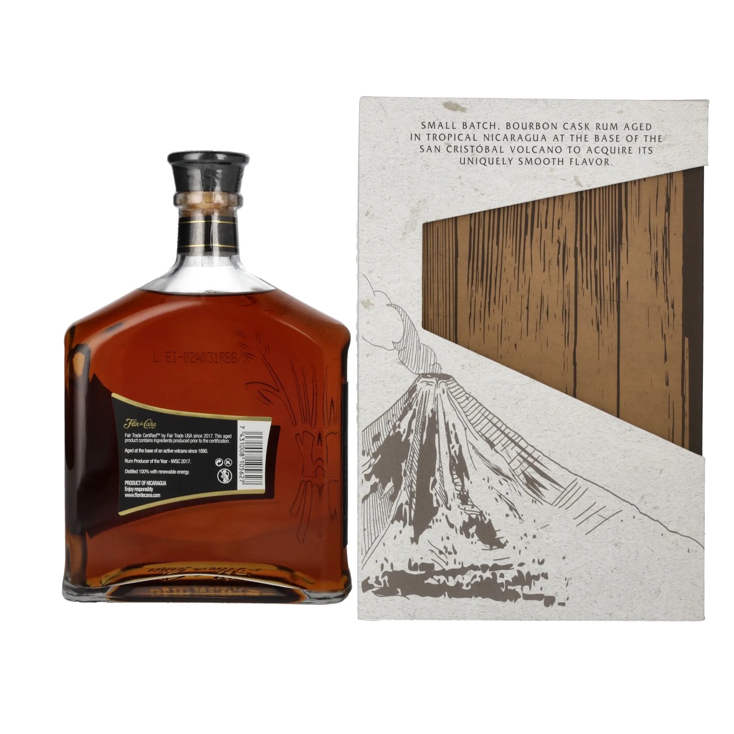 Flor de Caña Volcanic Bourbon Cask 40% Vol. 1l in gift box