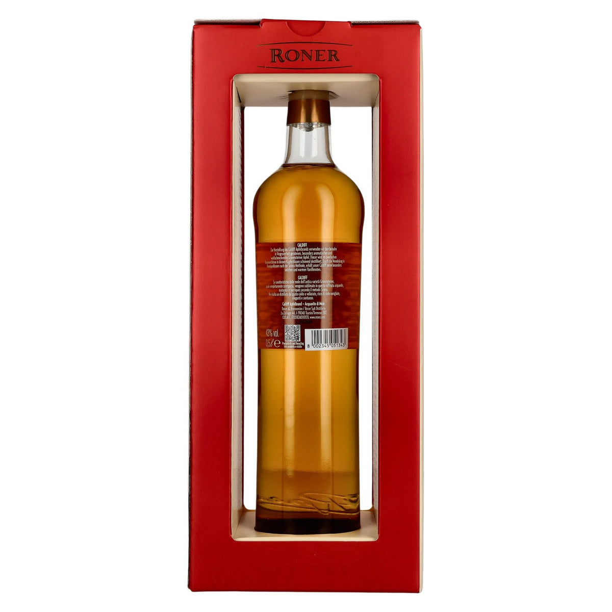 Eau-de-vie de pomme Roner Caldiff 43 % vol., 0,5 l, dans un coffret cadeau