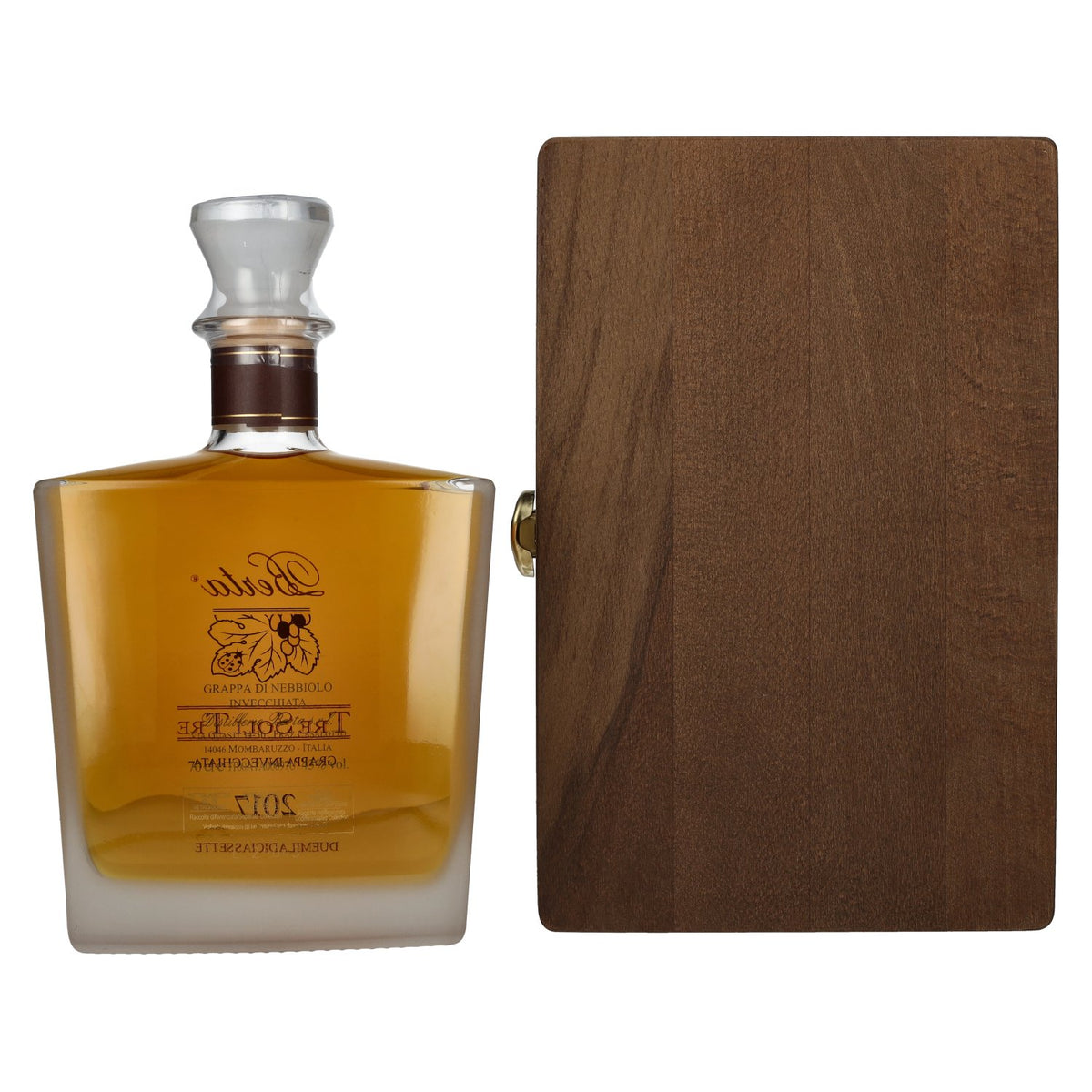 Berta Grappa Tre Soli Tre Grappa Invecchiata 2017 43% Vol. 0,7l in wooden box
