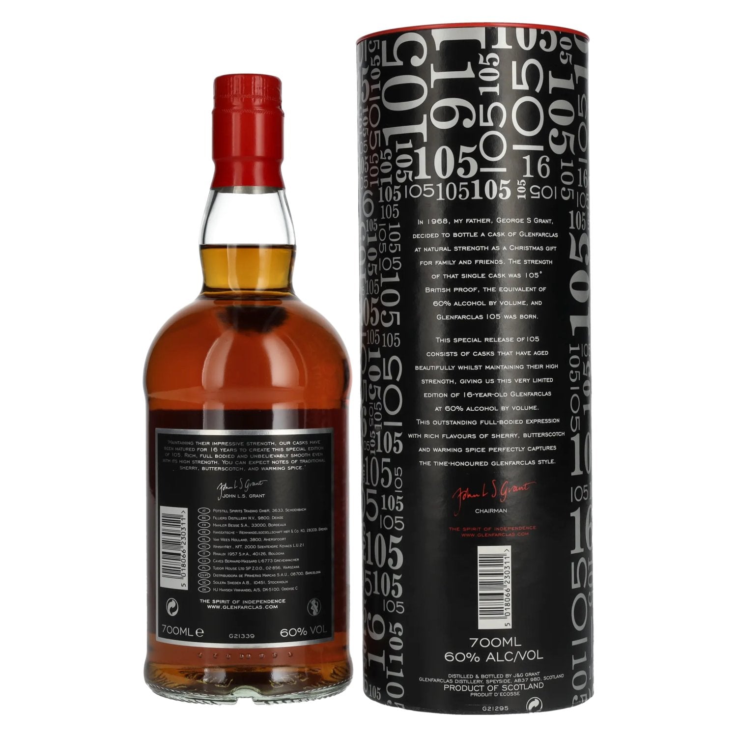 Glenfarclas 105 16 Years Old CASK STRENGTH Highland Single Malt 60% Vol. 0,7l en boîte cadeau