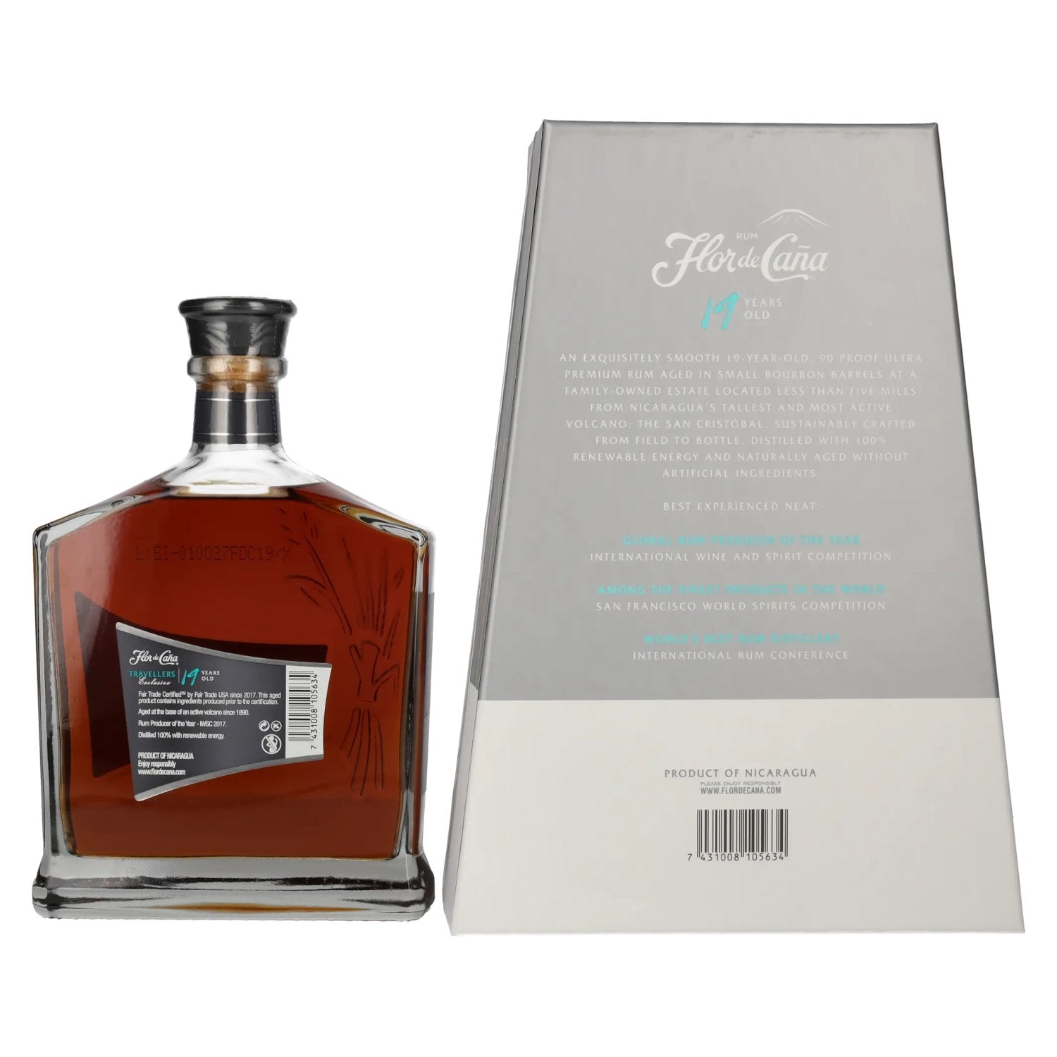 Flor de Caña Centenario 19 Years Old Rum 45% Vol. 0,7l in gift box