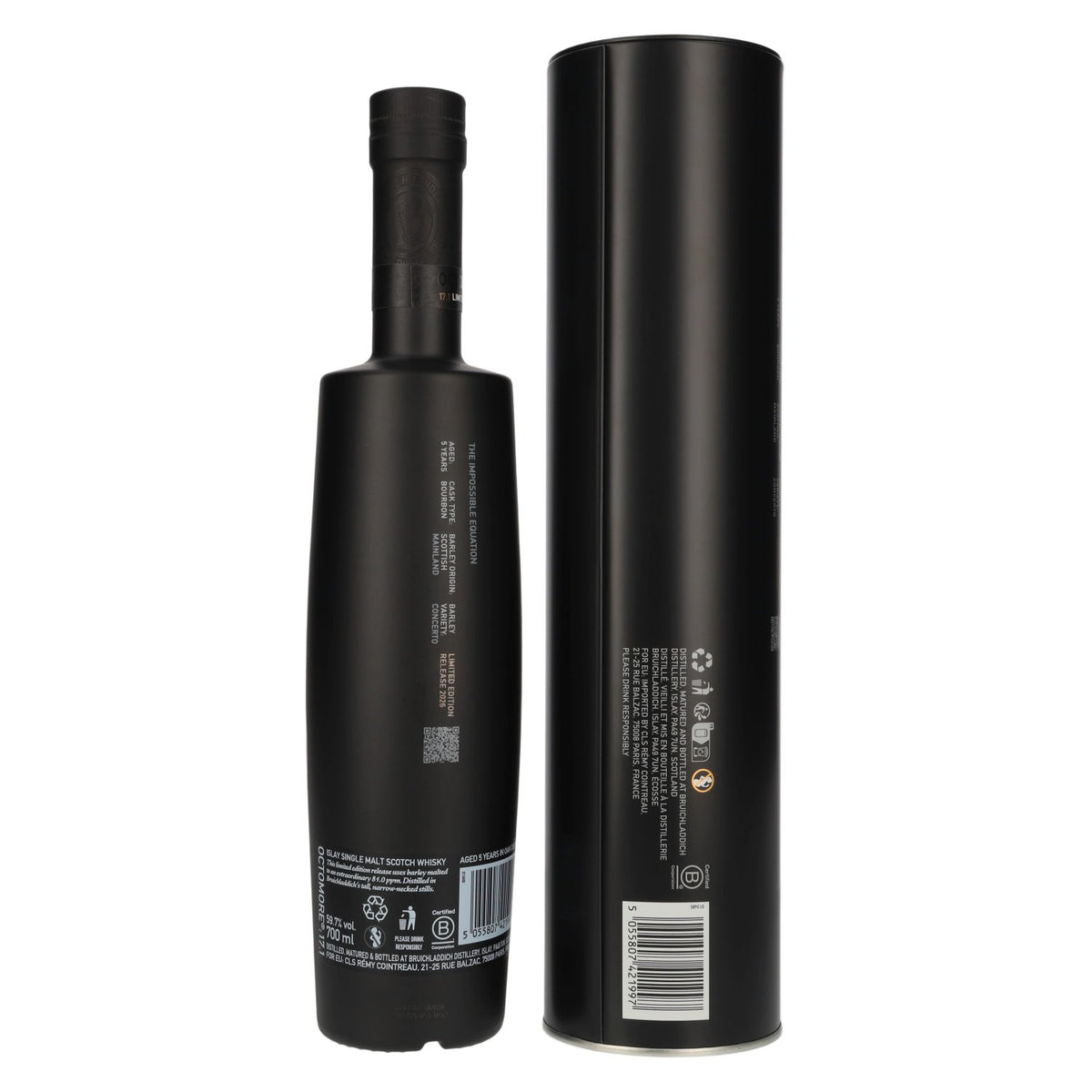 Octomore EDITION : 17.1 Single malt d'Islay très tourbé, sortie 2026, 59,7 % vol., 0,7 l dans une boîte en fer-blanc