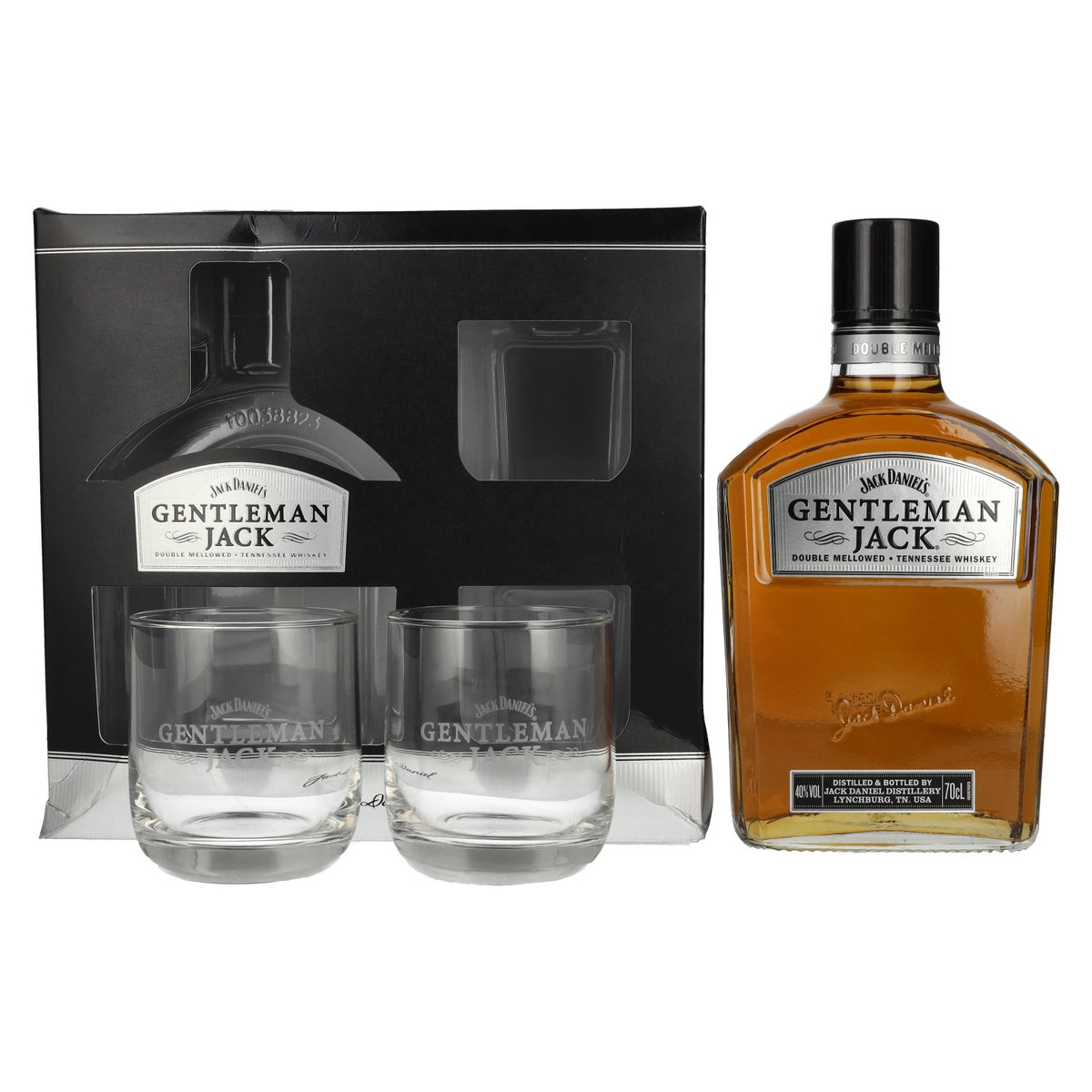 Jack Daniel's GENTLEMAN JACK Tennessee Whiskey 40% Vol. 0.7l in gift box with 2 glasses