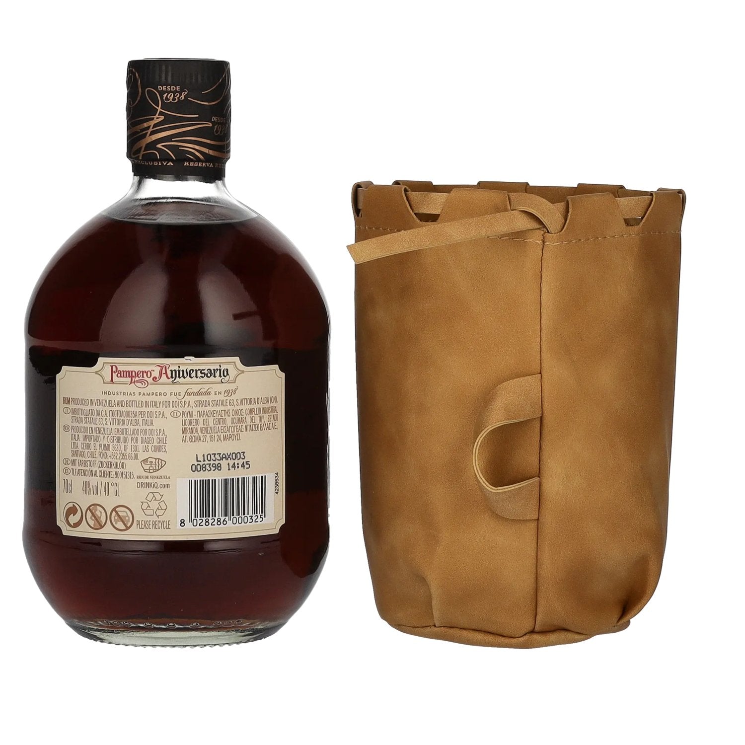 Pampero Aniversario Reserva Exclusiva Ron Extra Añejo 40% Vol. 0,7l in Ledertasche