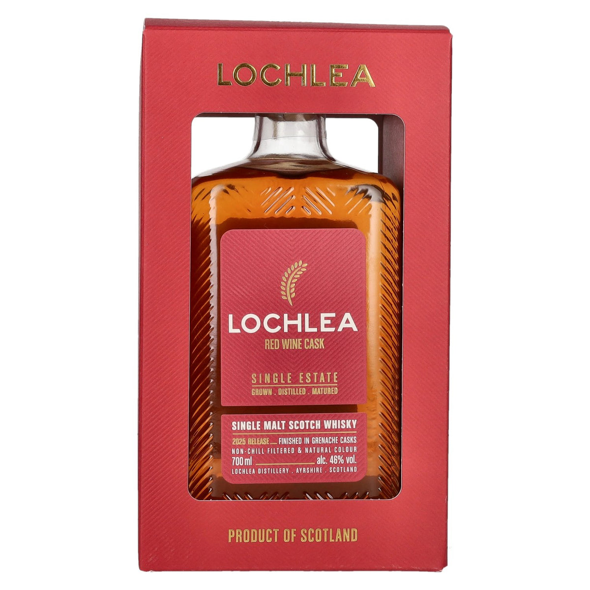 Lochlea RED WINE CASK Single Estate Single Malt Scotch Whisky Release 2025 46% Vol. 0,7l in gift box