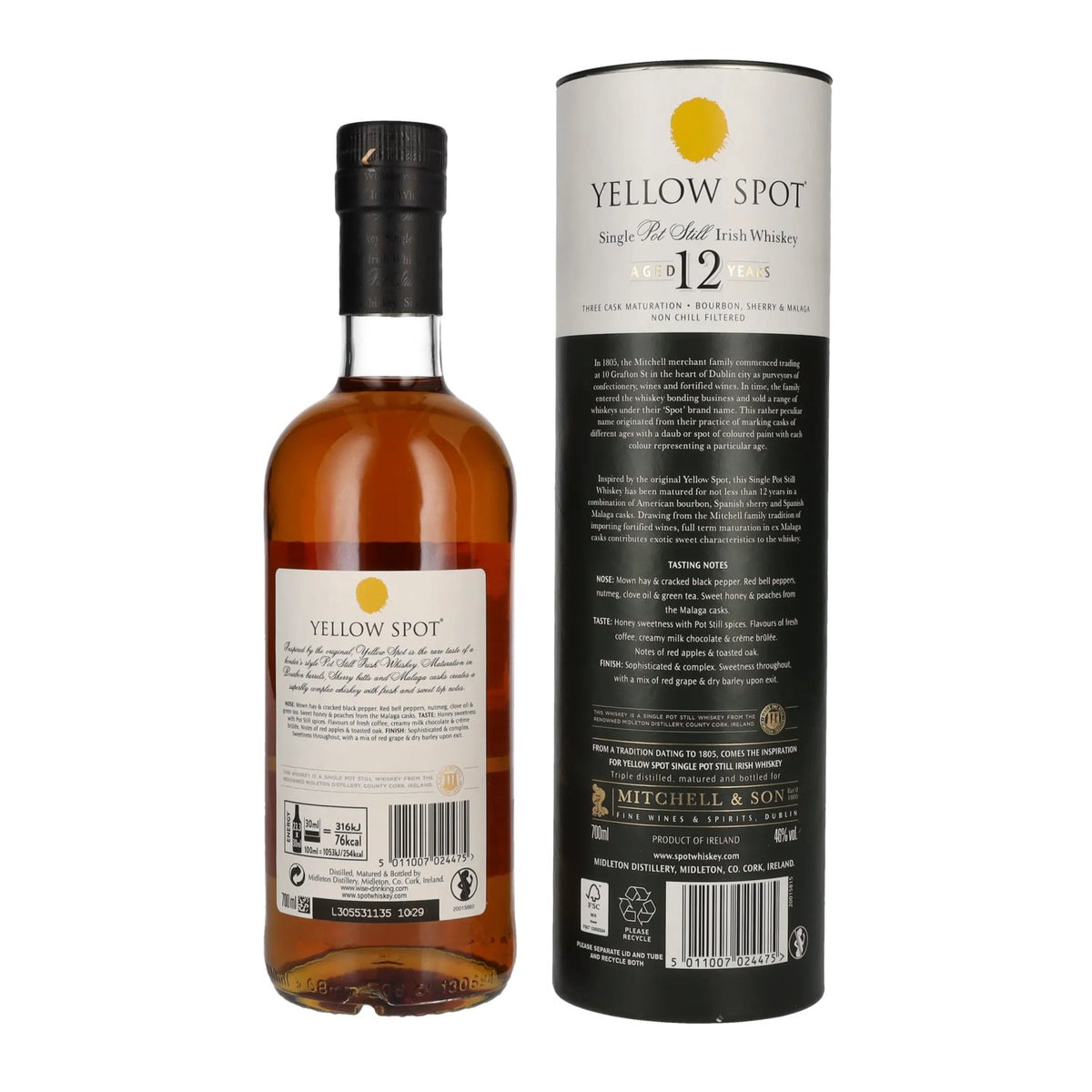 Yellow Spot 12 Years Old Single Pot Still Irish Whiskey 46% Vol. 0,7l in gift box