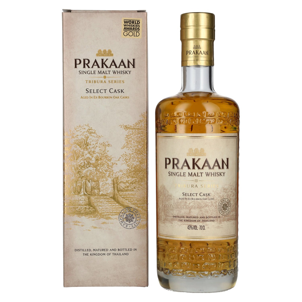 Prakaan TRIBURA SERIES Single Malt Whisky SELECT CASK 43% vol. 0.7 l in a gift box