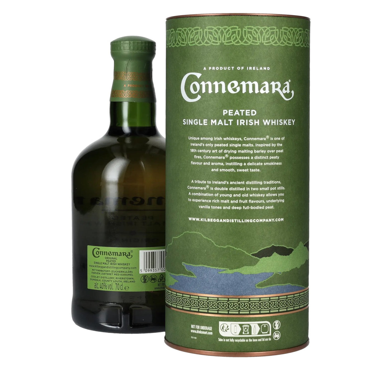 Connemara ORIGINAL Peated Single Malt Irish Whiskey 40% Vol. 0,7l in gift box