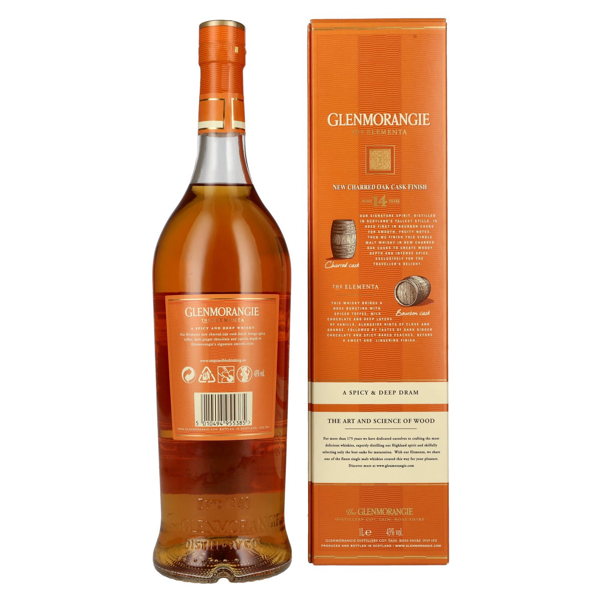 Glenmorangie The ELEMENTA 14 Years Old New Charred Oak Cask Finish 43% Vol. 1l in gift box