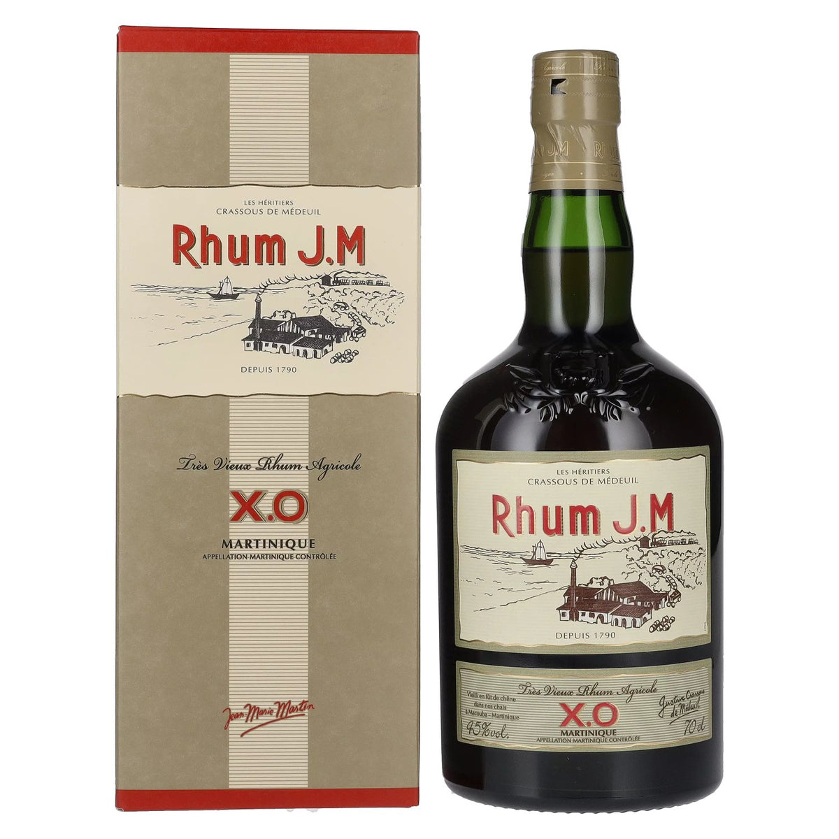 Rhum J.M Très Vieux Rhum Agricole X.O 45% Vol. 0,7l in gift box