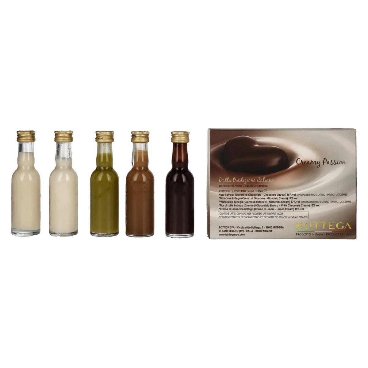 Bottega Creamy Passion Mignonettes Set 15,8% Vol. 5x0,03l in Geschenkbox