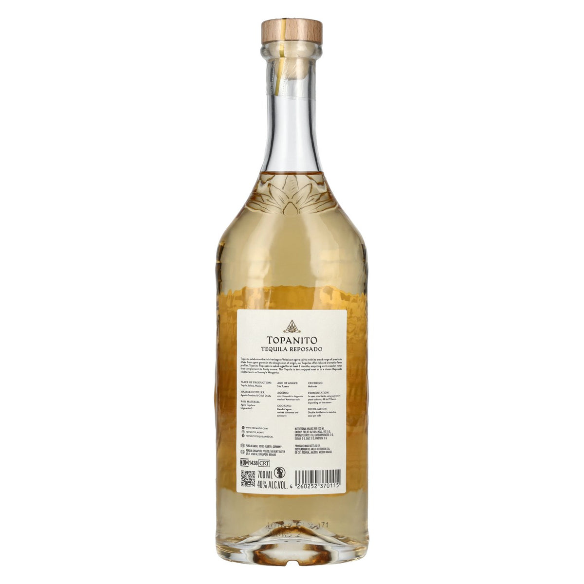 Topanito Reposado Tequila 100% Agave Azul 40% Vol. 0,7l
