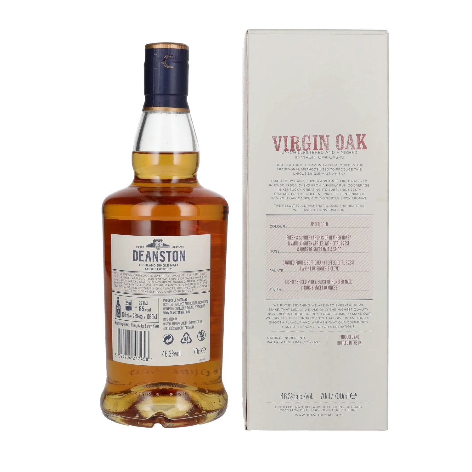 Deanston VIRGIN OAK Highland Single Malt 46,3% vol. 0,7l en coffret cadeau