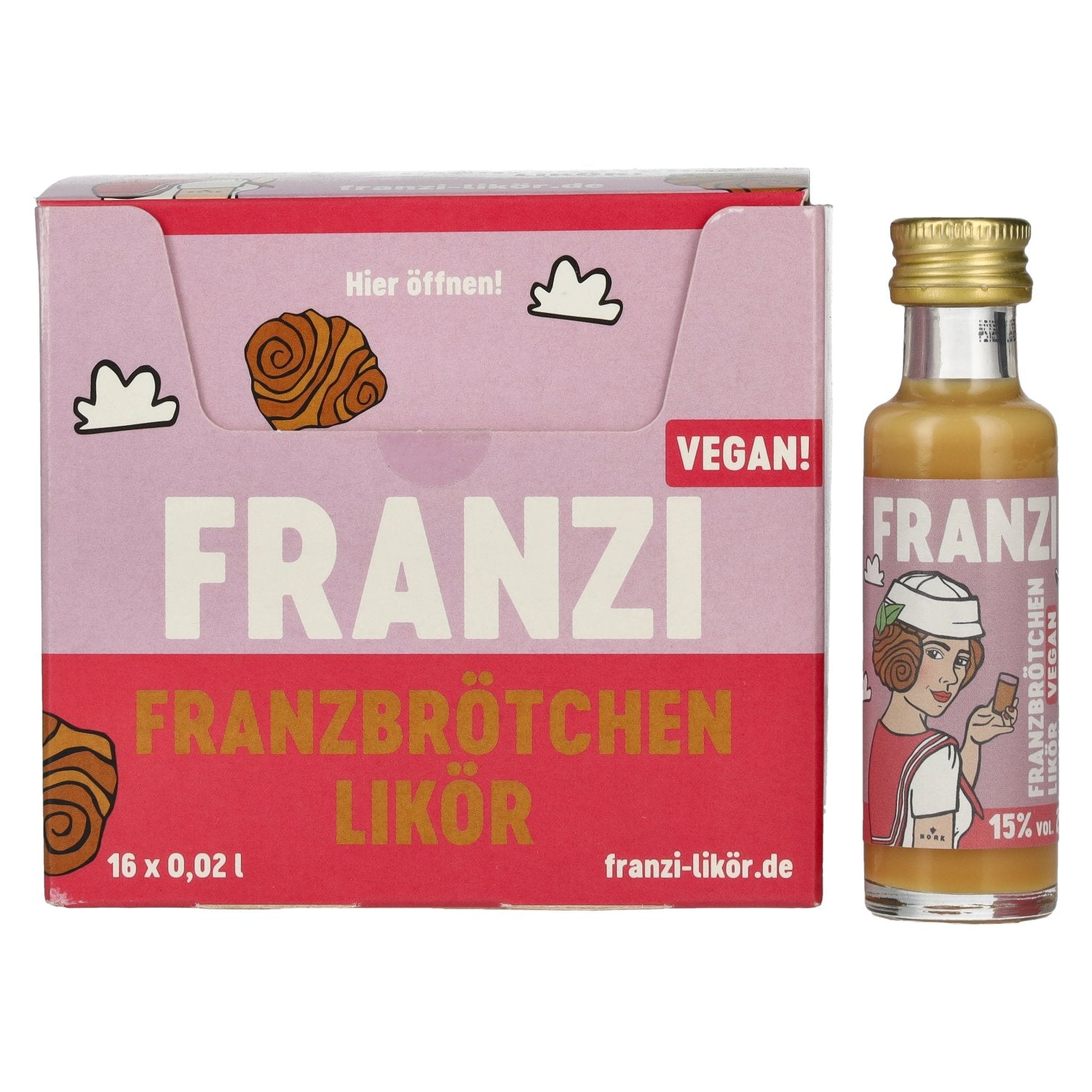 Franzi Franzbrötchen Liqueur VEGAN 15% Vol. 16x0,02l