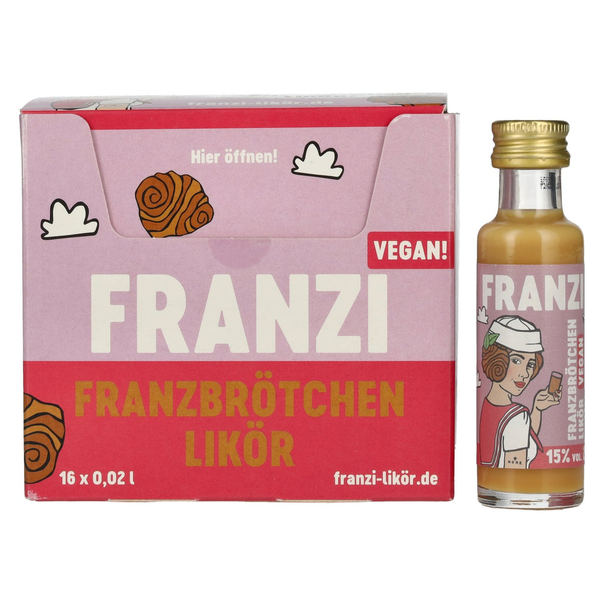 Franzi Franzbrötchen Liqueur VEGAN 15% Vol. 16x0,02l