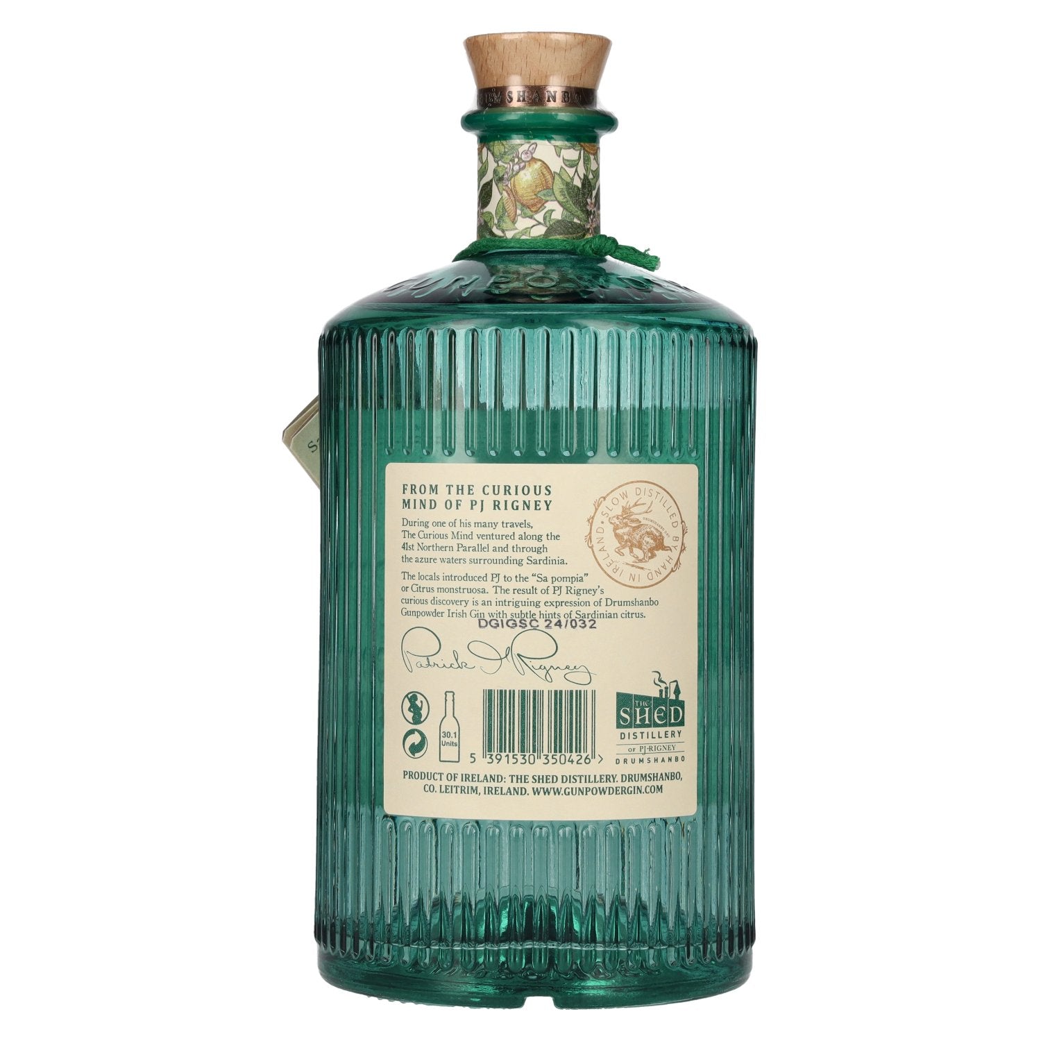 Drumshanbo Gunpowder Irish Gin with Sardinian Citrus 43% Vol. 0,7l en boîte cadeau avec verre