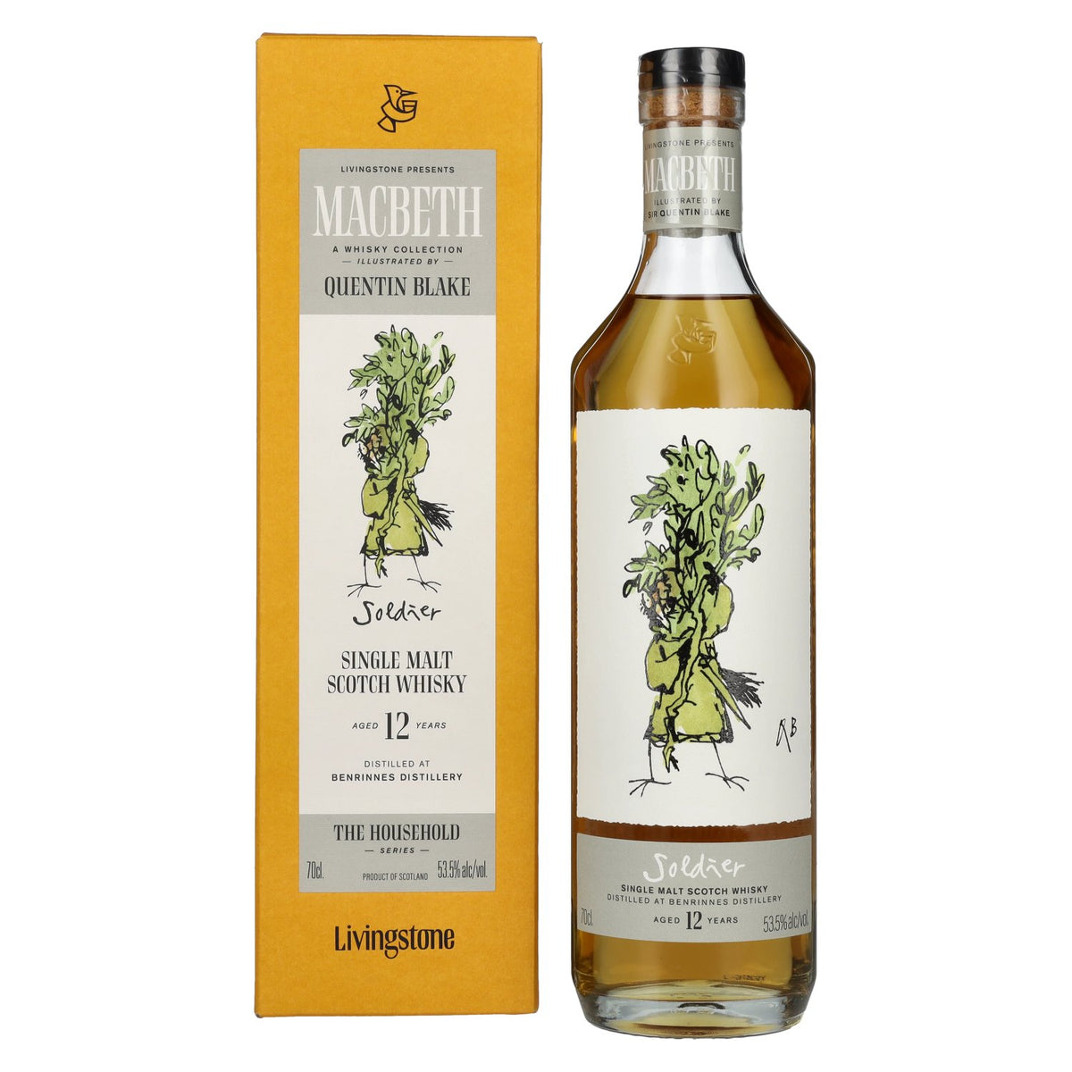Benrinnes 12 ans d'âge « Soldier » THE HOUSEHOLD Collection Macbeth de Quentin Blake 53,5 % vol. 0,7 l dans un coffret cadeau